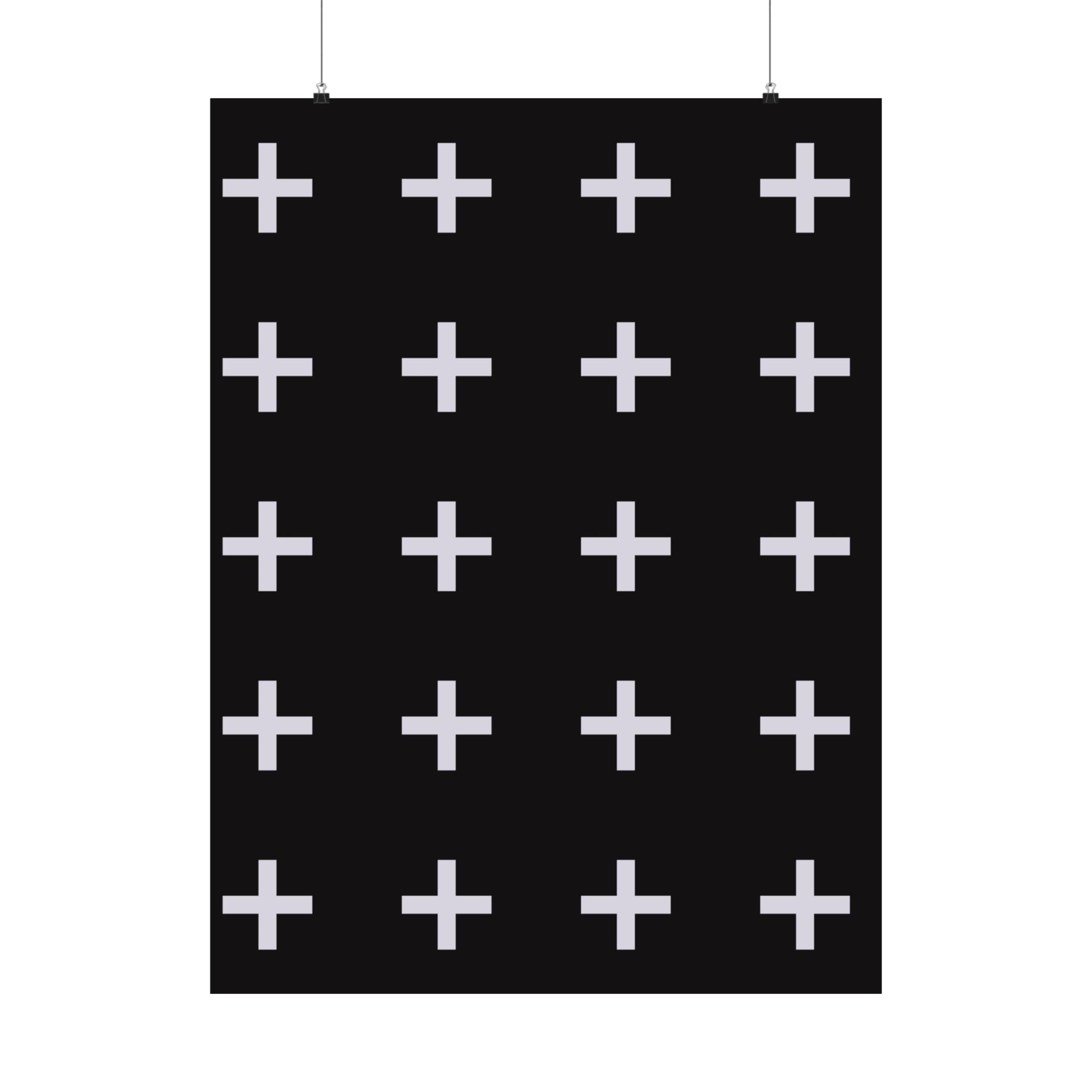 Minimalist Plus Sign Grid Poster