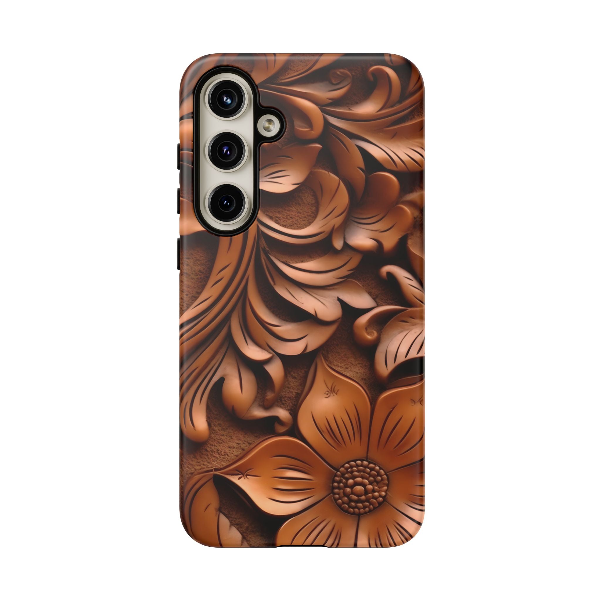 Baroque Floral Wood Samsung Case