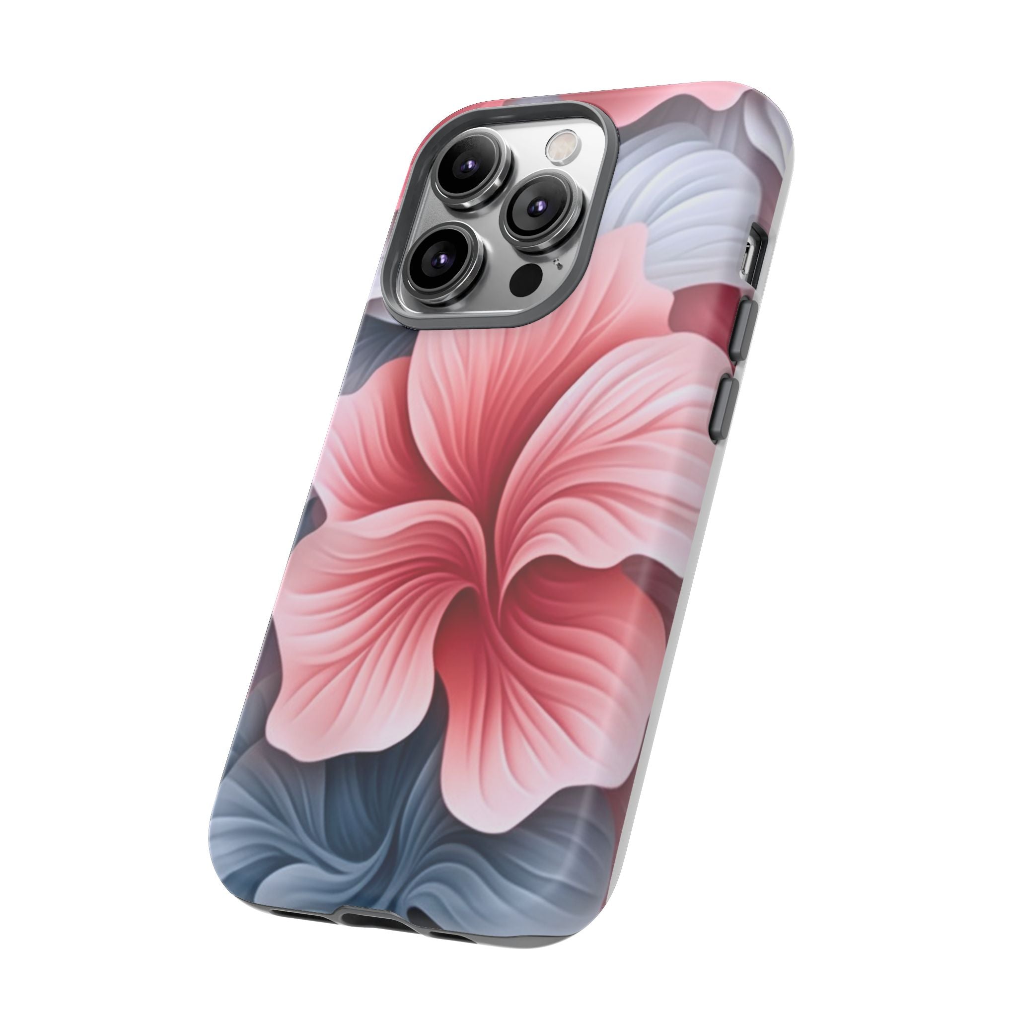 Abstract Floral Pink iPhone Case - Hexagon Stone