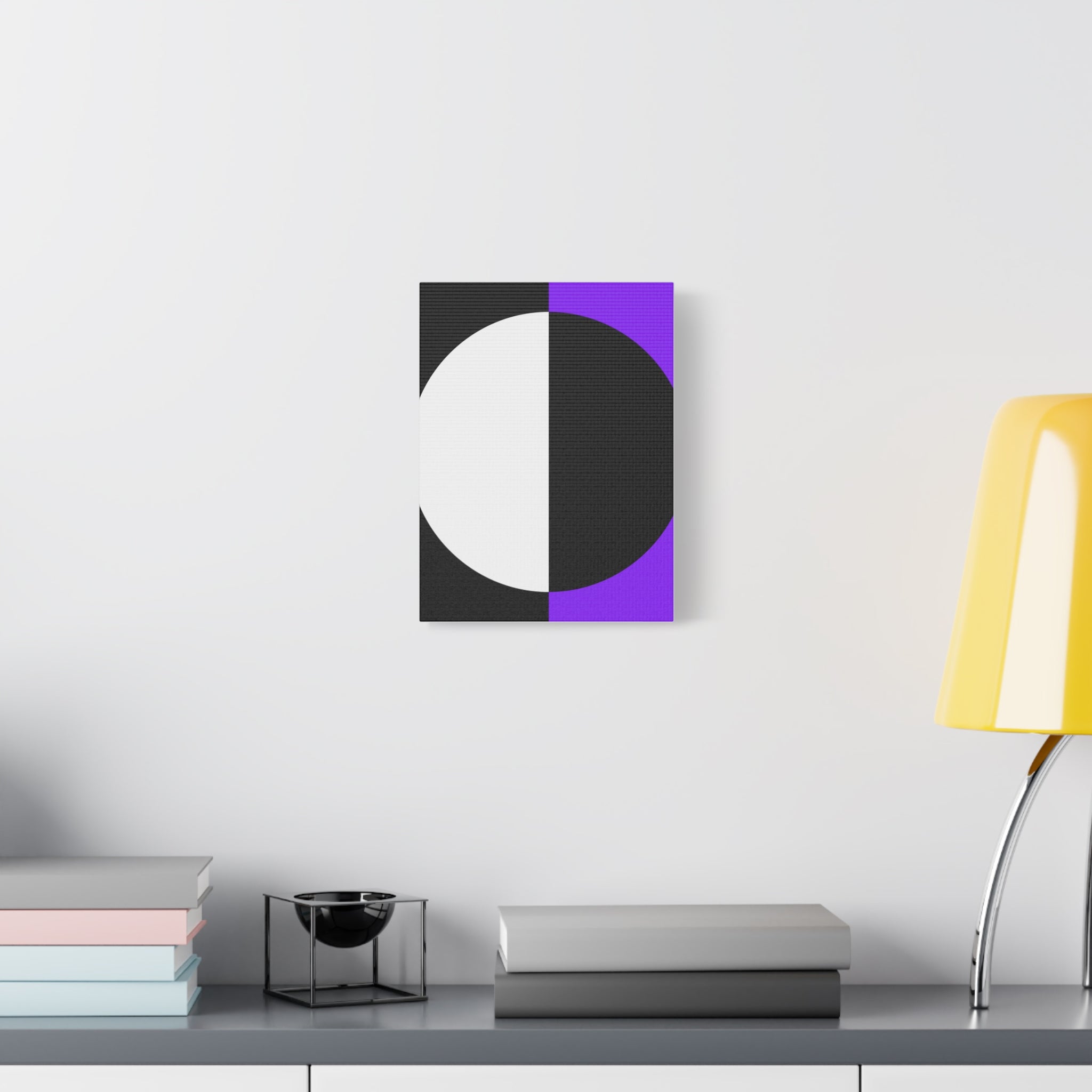 Abstract Purple & Black Circle Canvas Art