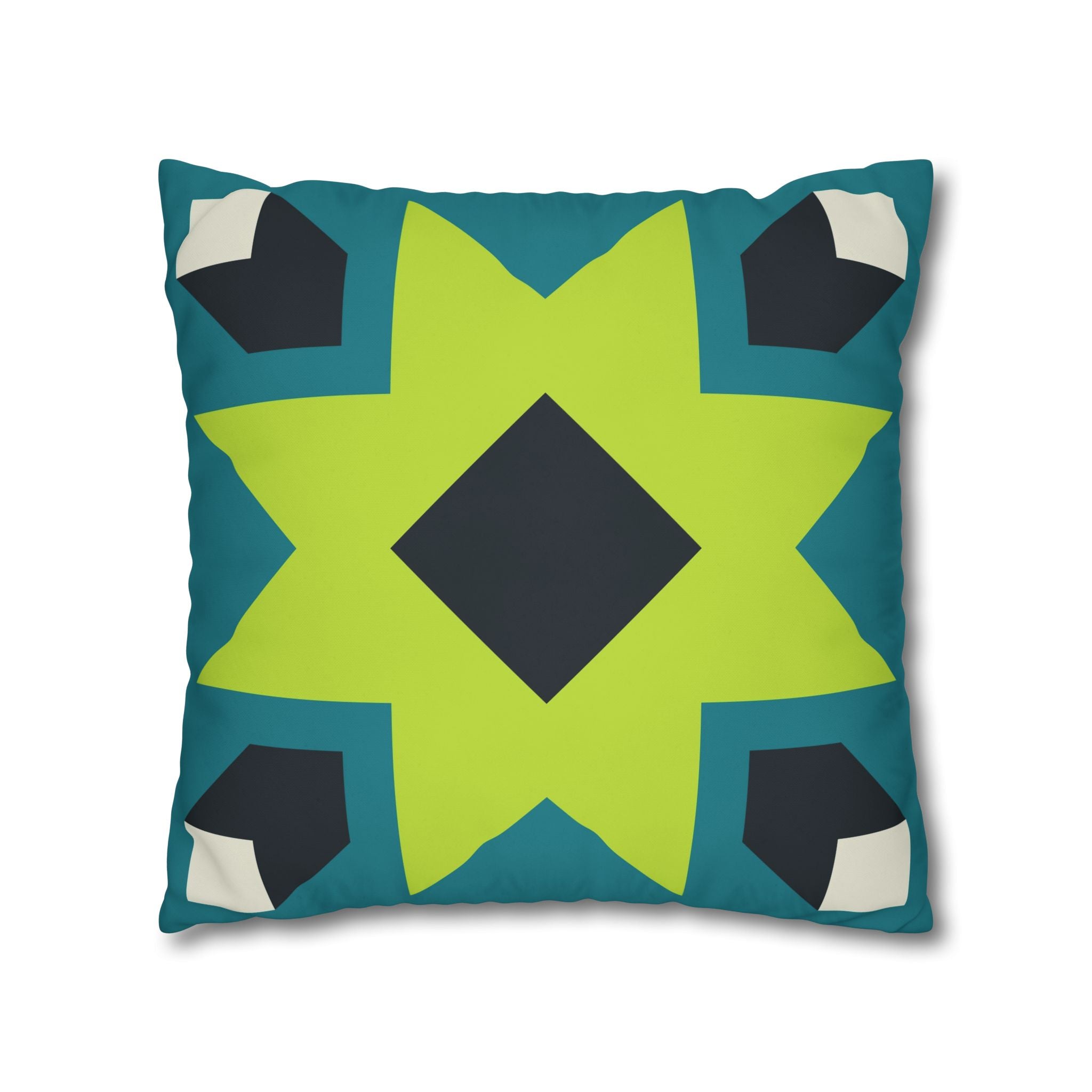 Geometric Teal Star Pillowcase