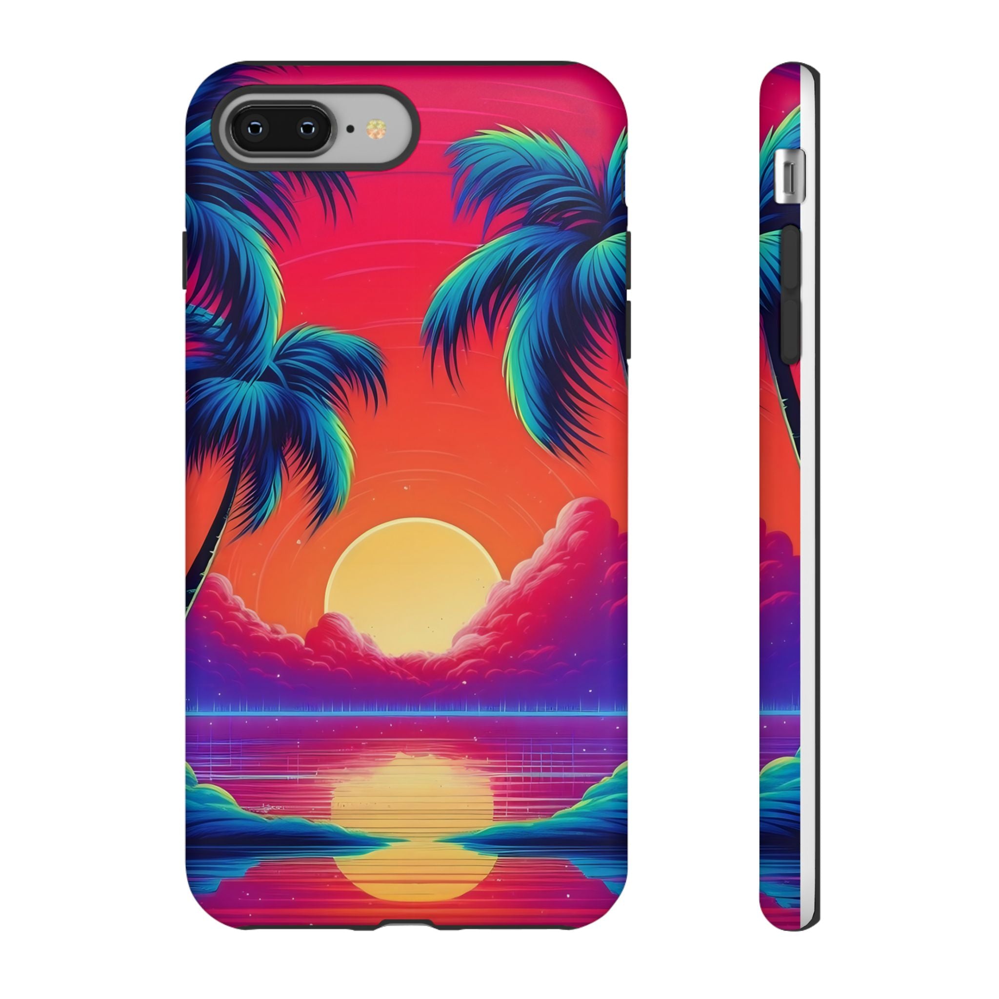 Sunset Palm Hexagon iPhone Case - Rugged