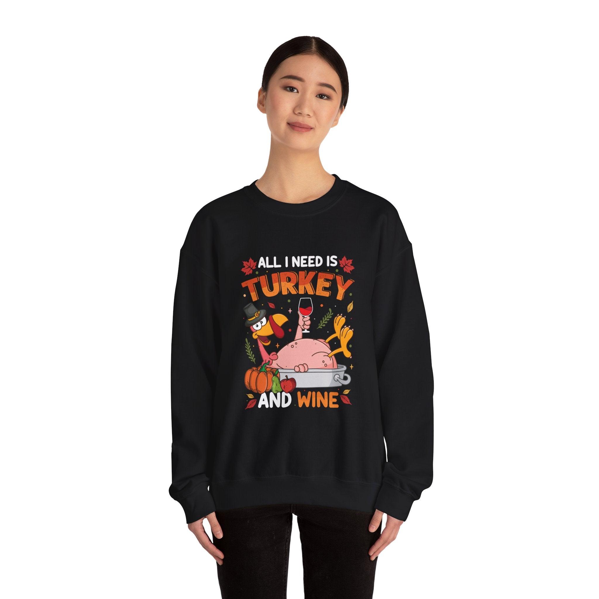 Thanksgiving Turkey & Wine Sweatshirt