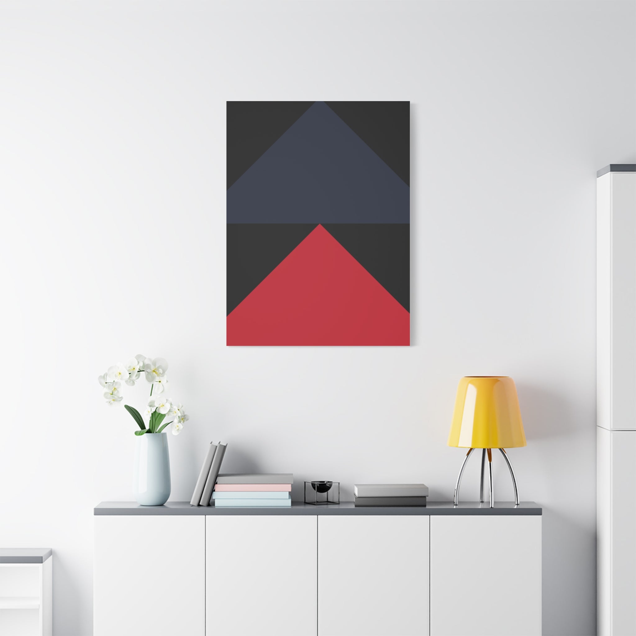 Geometric Triangles Matte Canvas Art