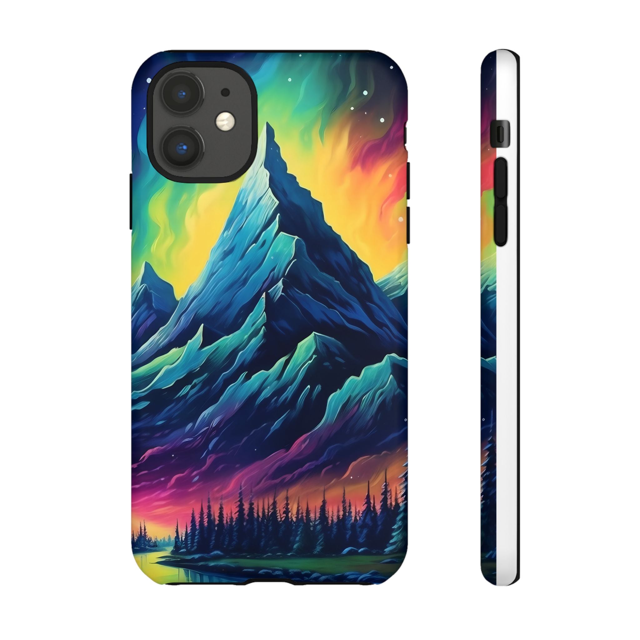 Aurora Mountain Hexagon iPhone Case