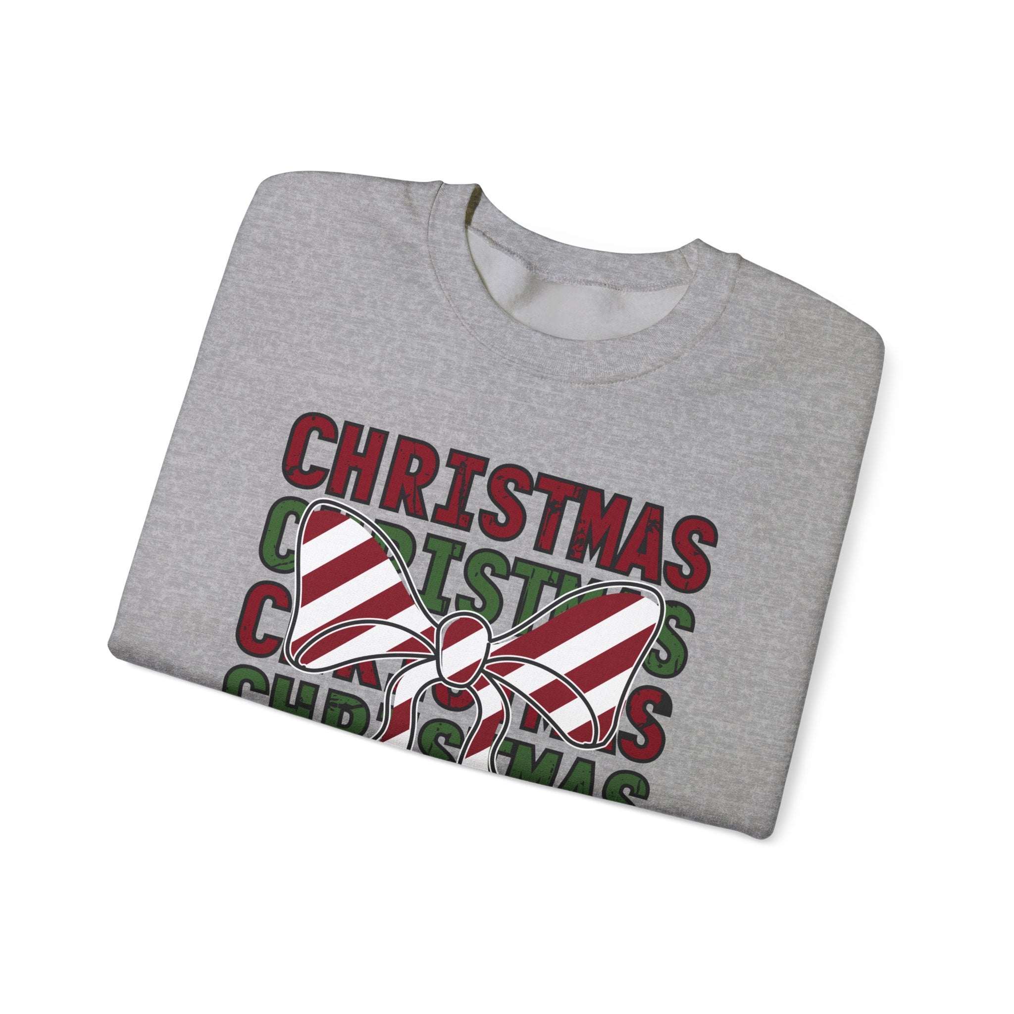 Candy Cane Bow Christmas Sweatshirt