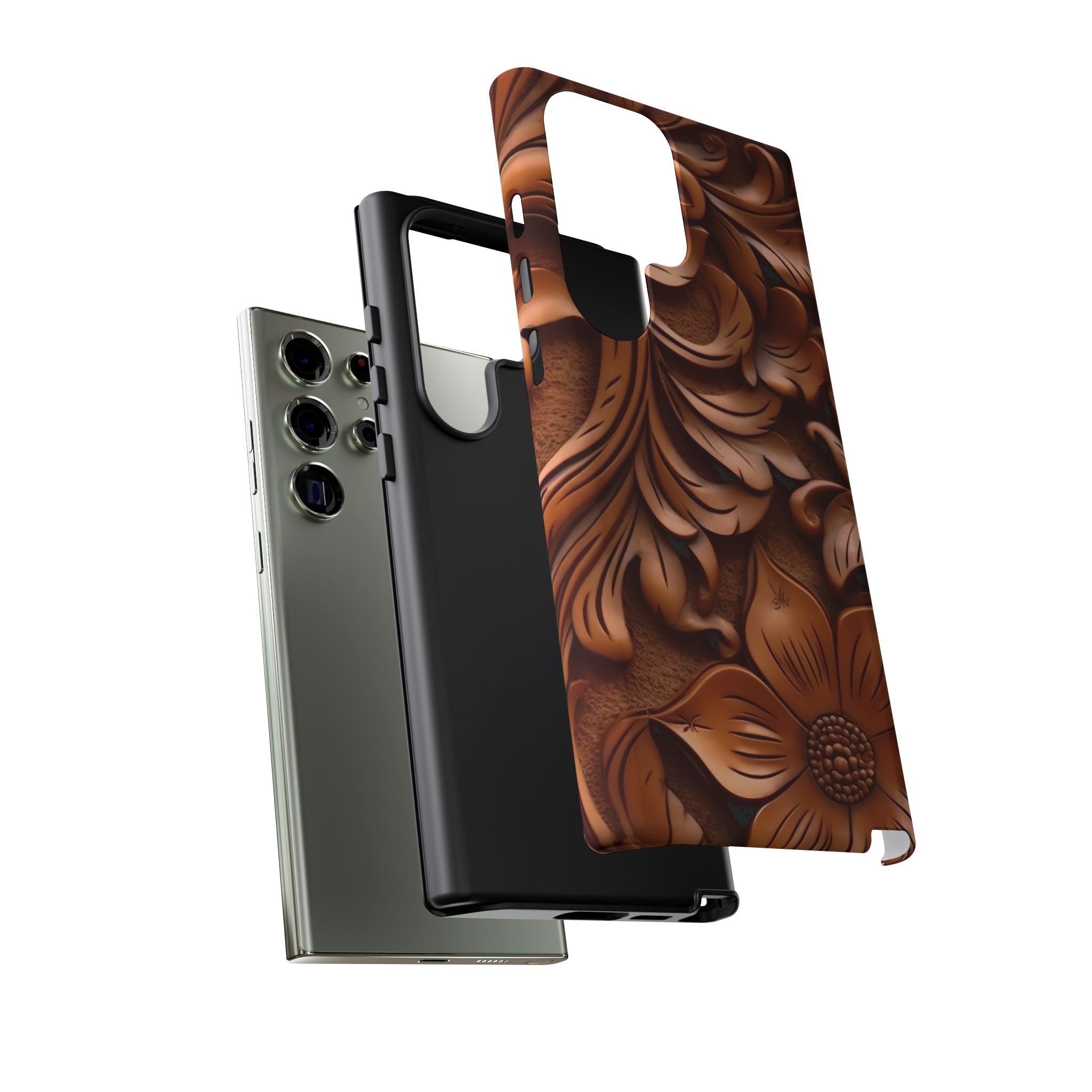 Baroque Floral Wood Samsung Case