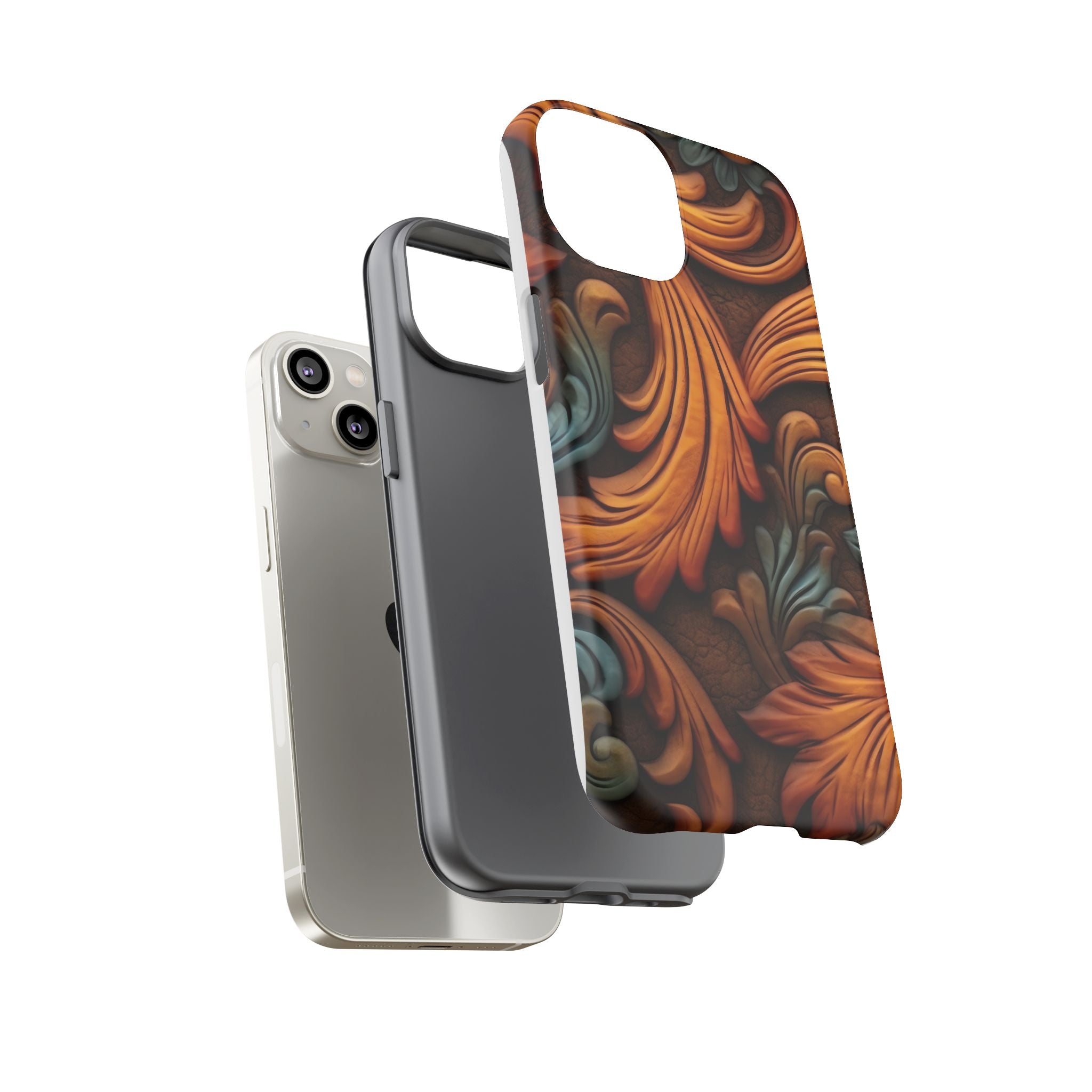 Baroque Copper iPhone Case - Hexagon Stone