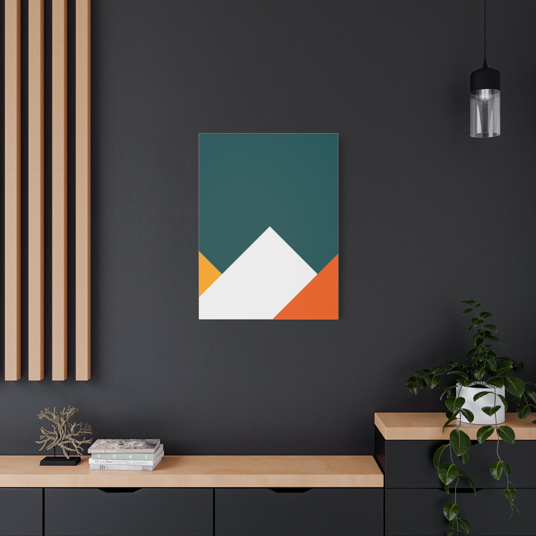 Abstract Geometric Mountain Canvas Art