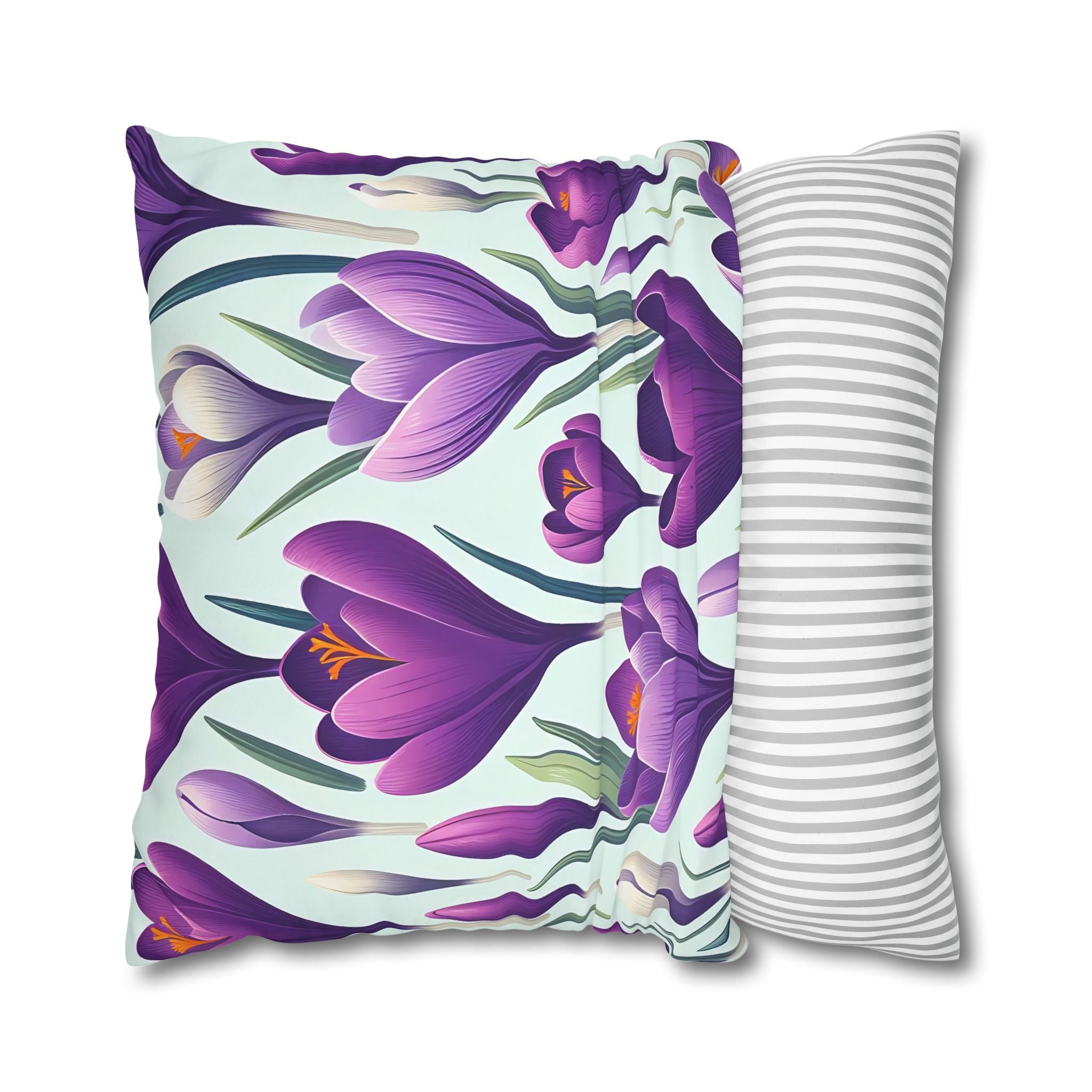 Purple Crocus Flower Pillowcase