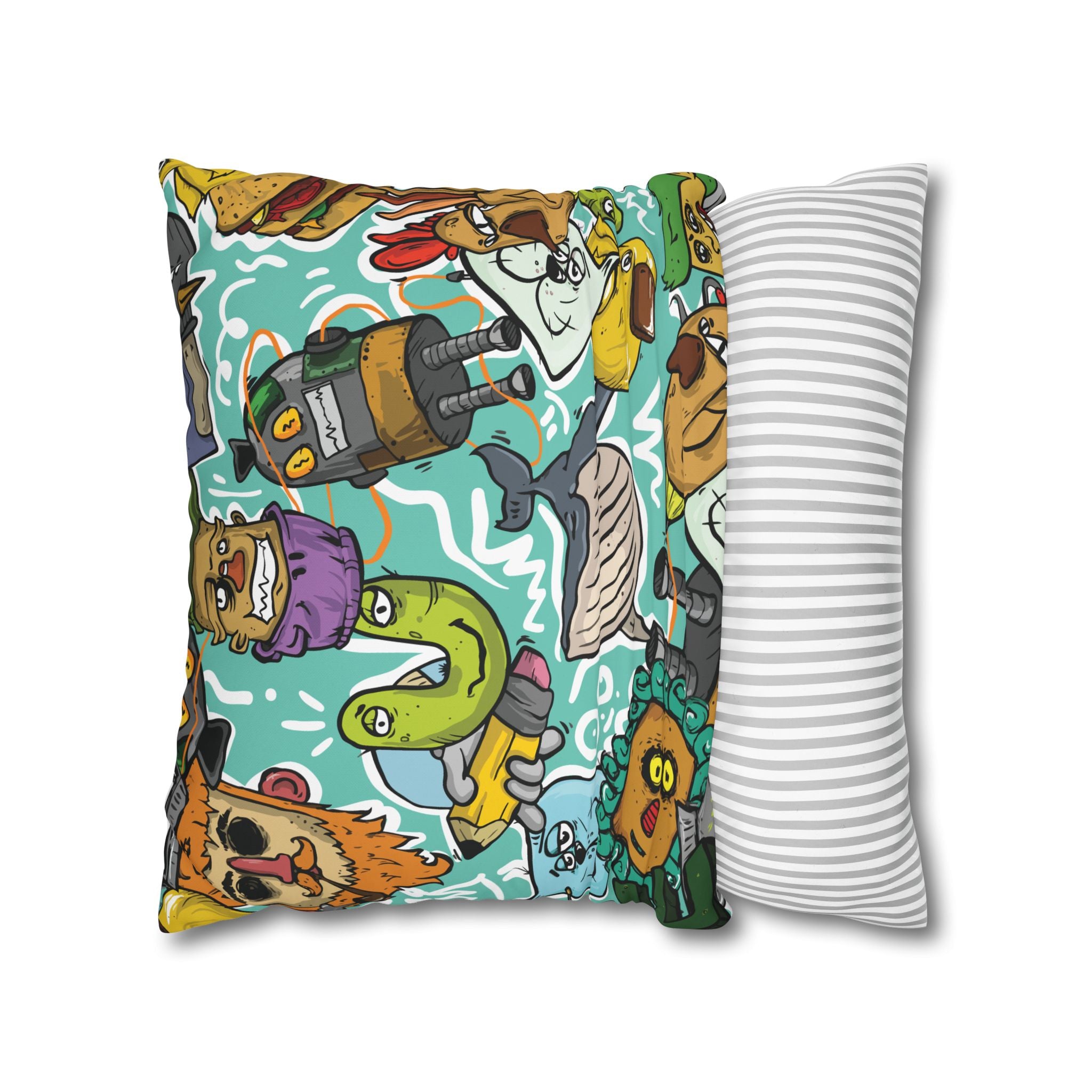 Whimsical Chaos Cartoon Pillowcase