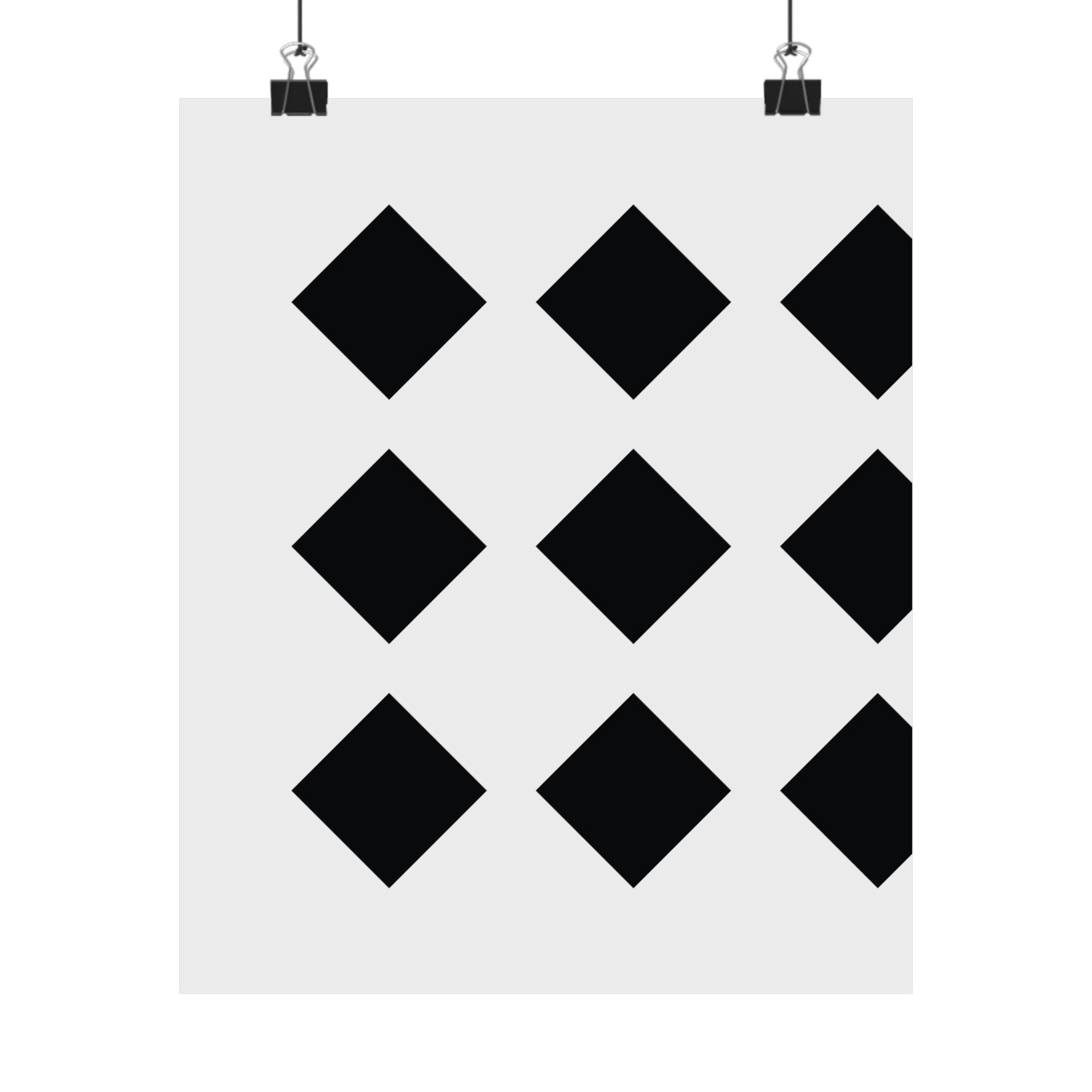 Black Diamond Grid: Minimalist Art Poster