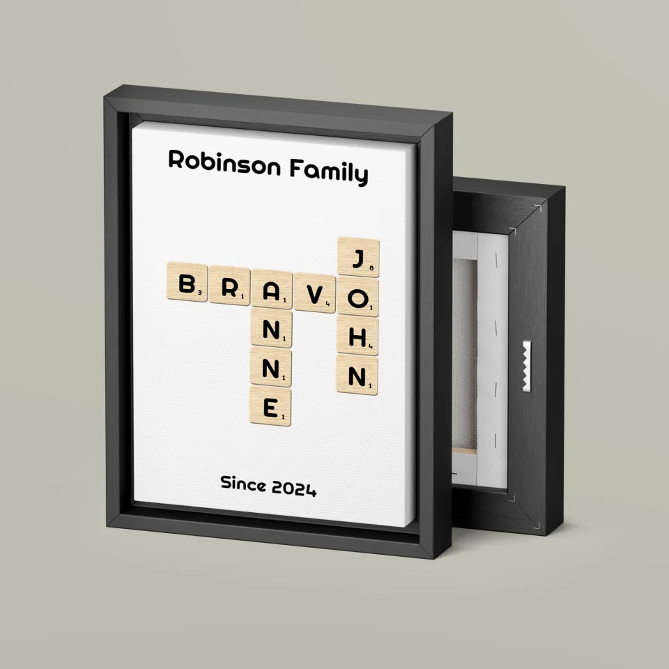 Personalizable Family Buzzle Canvas Framed