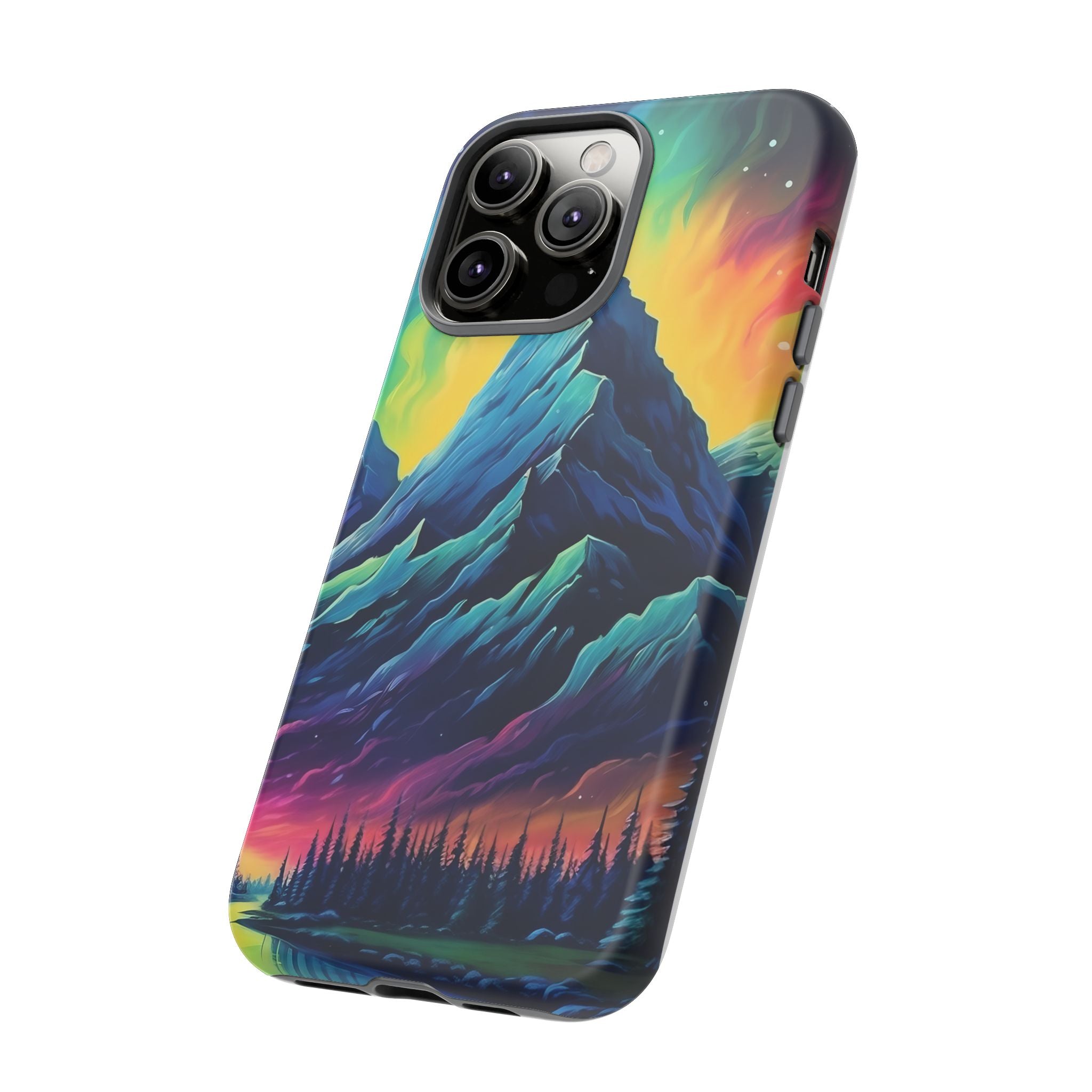 Aurora Mountain Hexagon iPhone Case