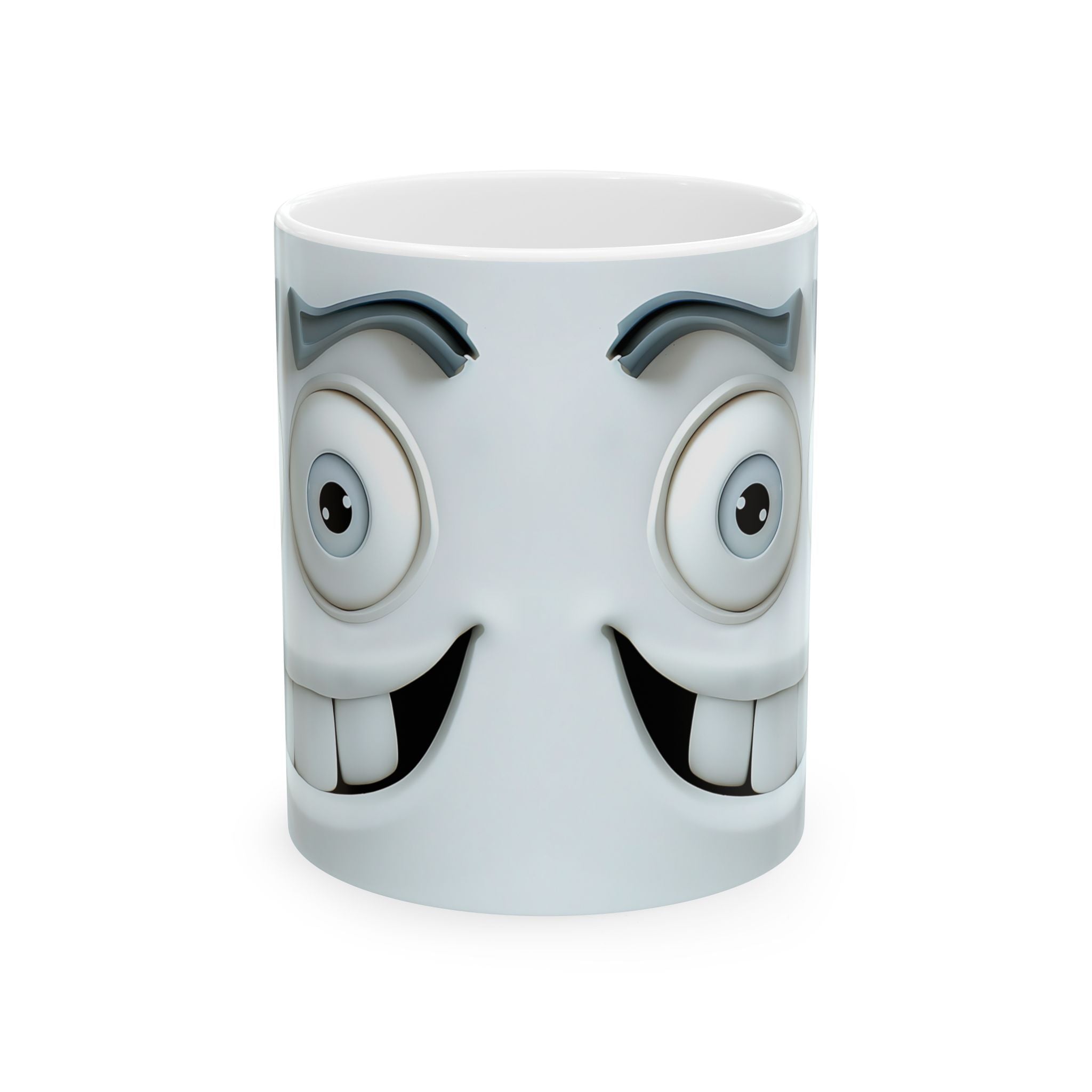 Smiling Faces Mugs - Cute Cartoon Pair