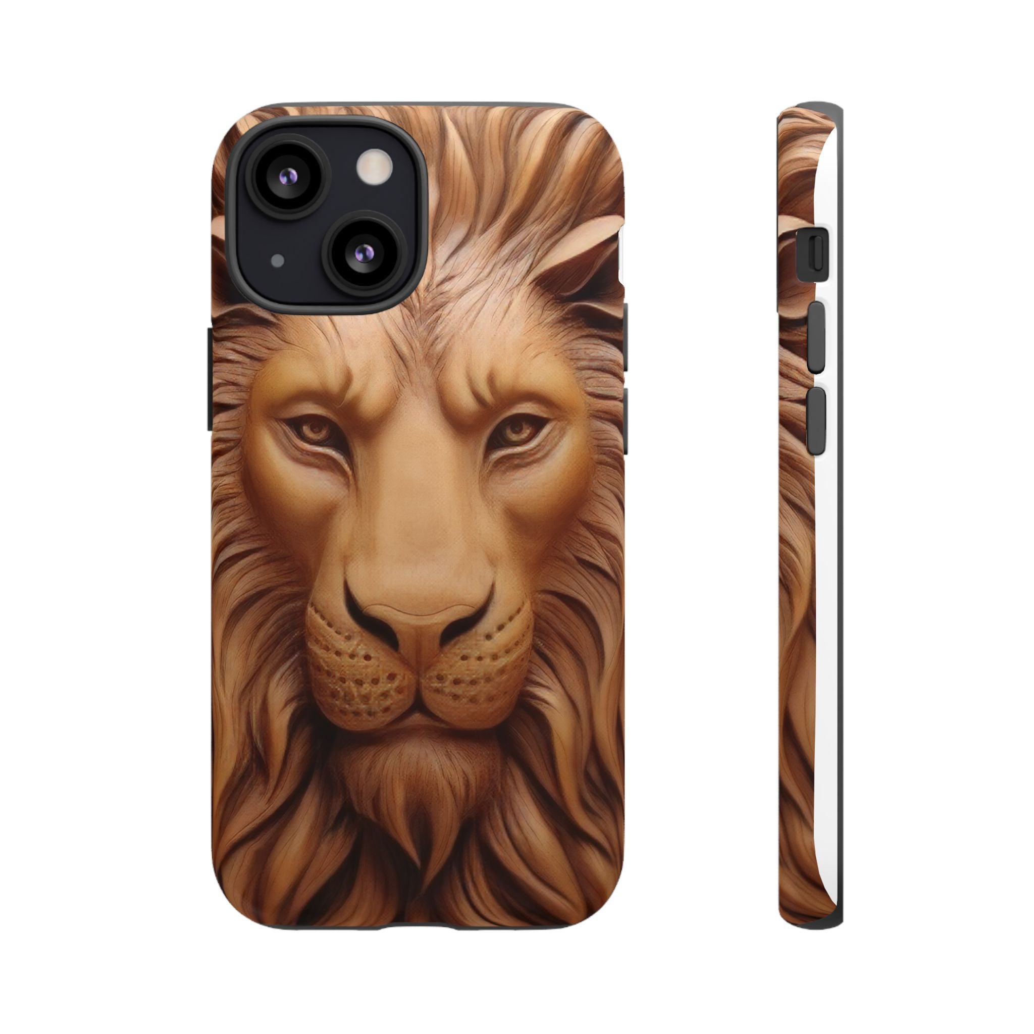 Majestic Lion Head Hexagon Stone iPhone Case