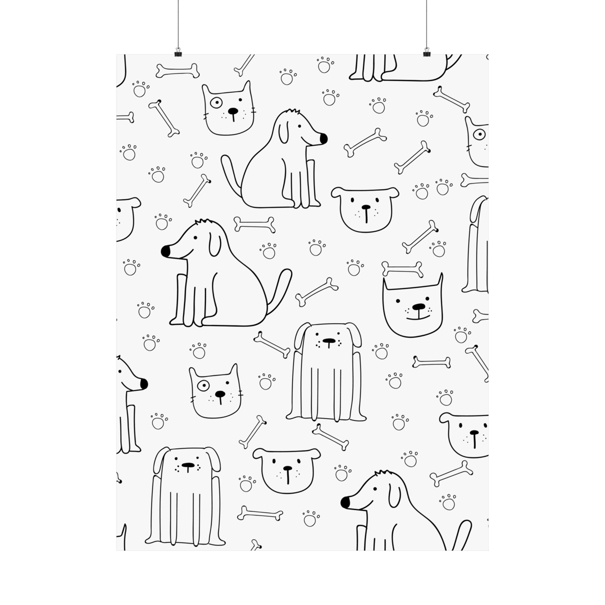 Cute Dogs & Cats Cartoon Poster