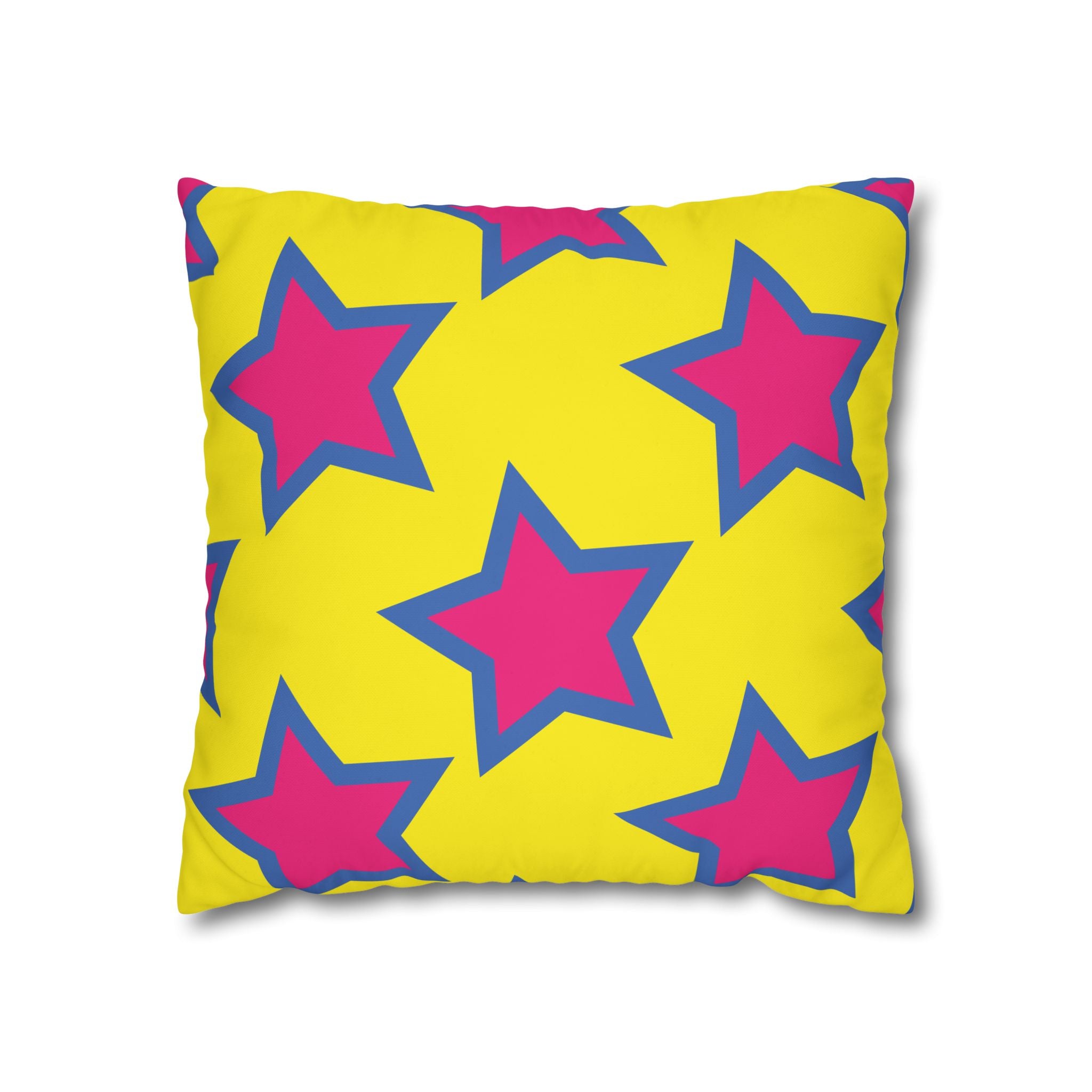 Pink & Purple Star Pillowcase - Yellow