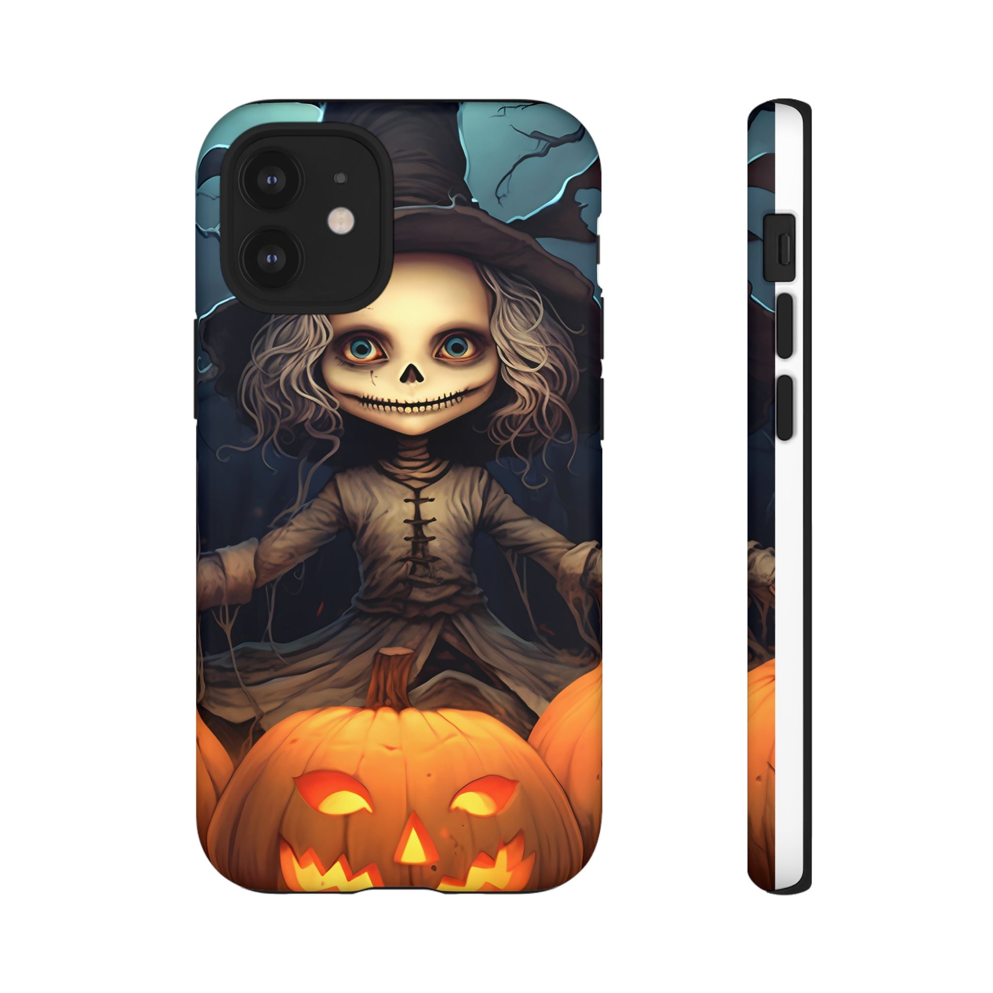 Spooky Skull Girl Halloween iPhone Case - Hexagon Stone