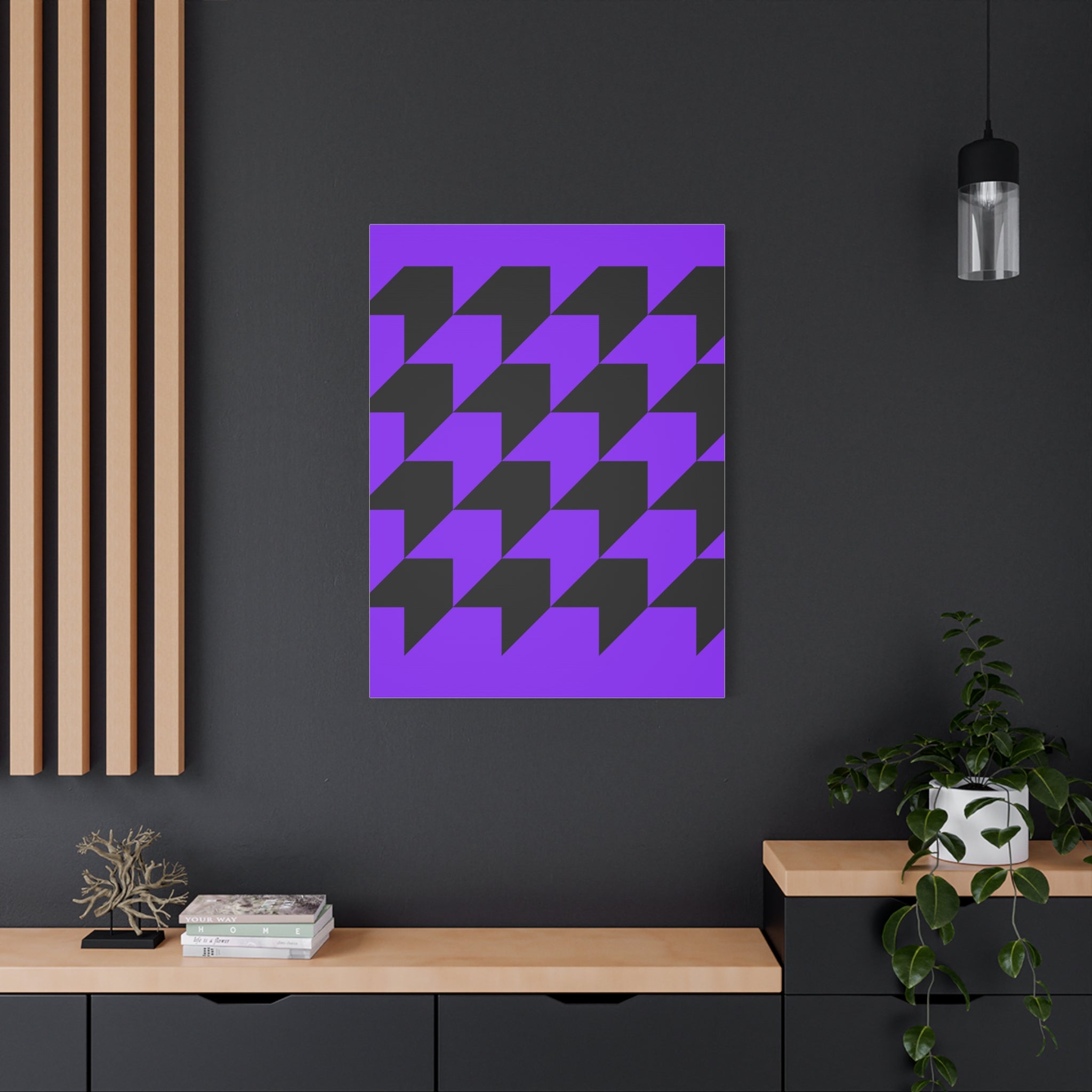 Geometric Purple Arrow Canvas Art