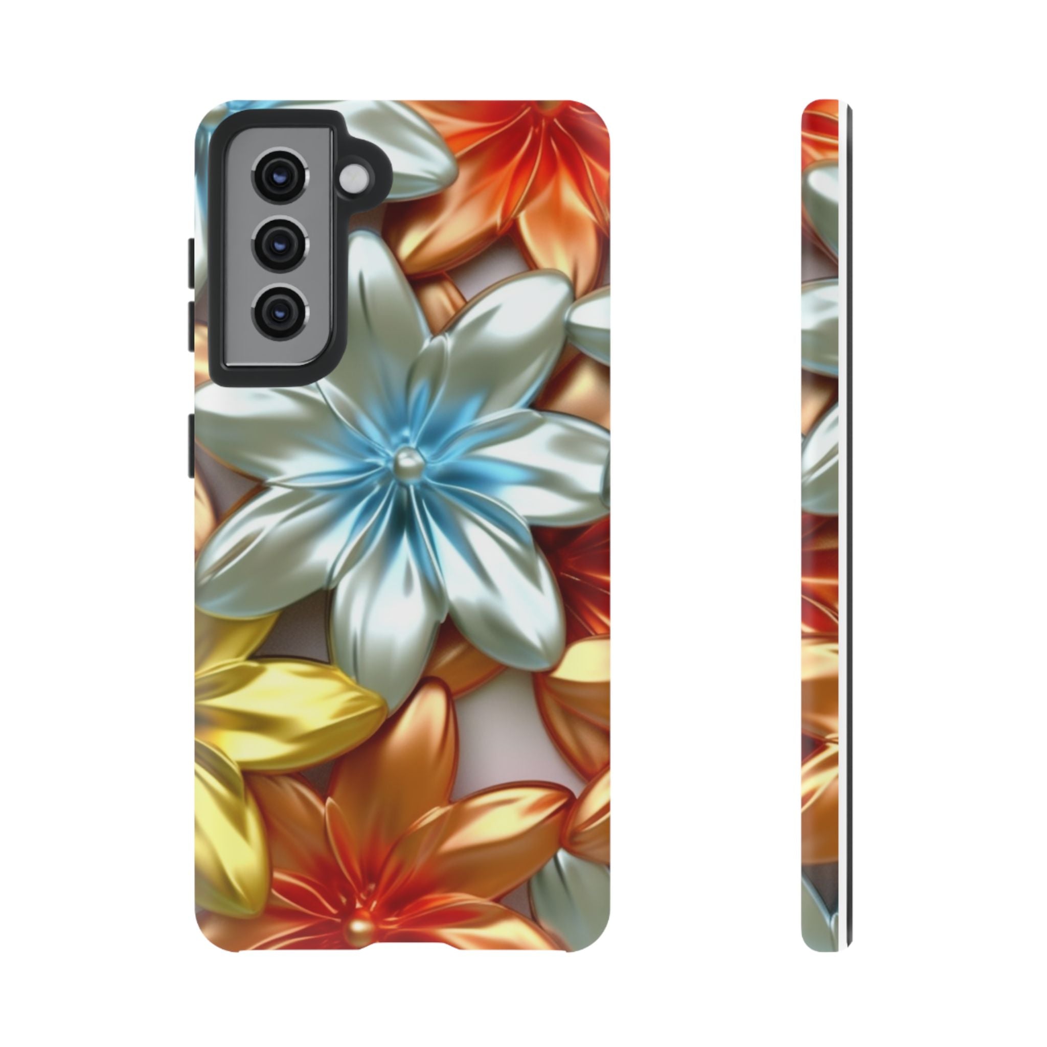 Metallic Flower Samsung Case - Stylish & Modern