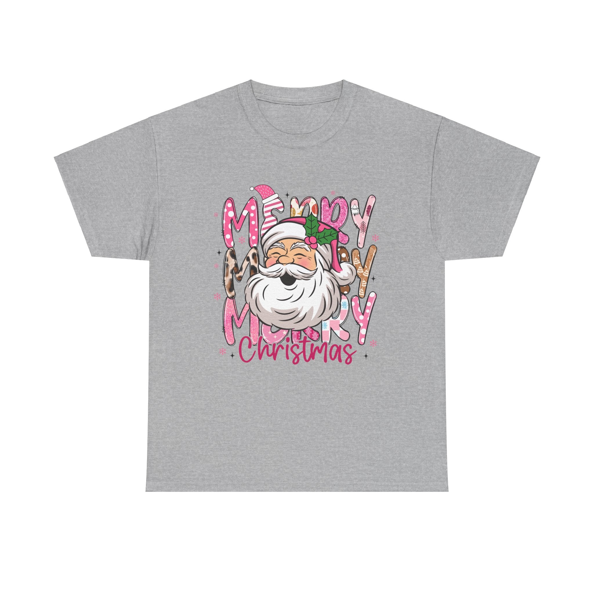 Pink Santa Merry Christmas T-Shirt