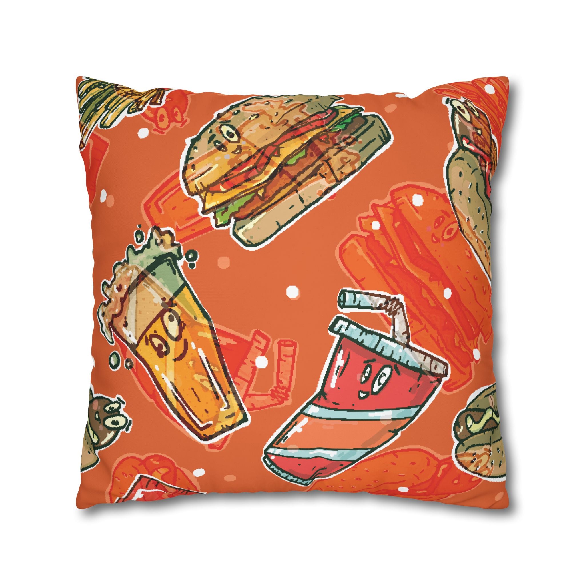 Happy Food Fast Food Pillowcase