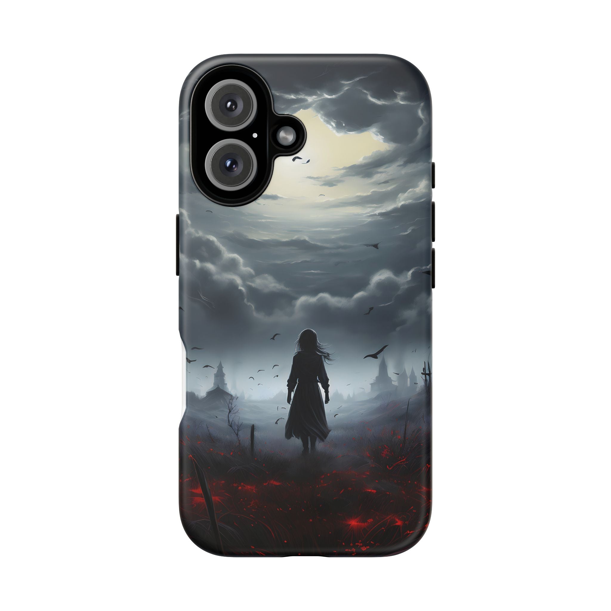 Stormy Silhouette Hexagon Stone iPhone Case