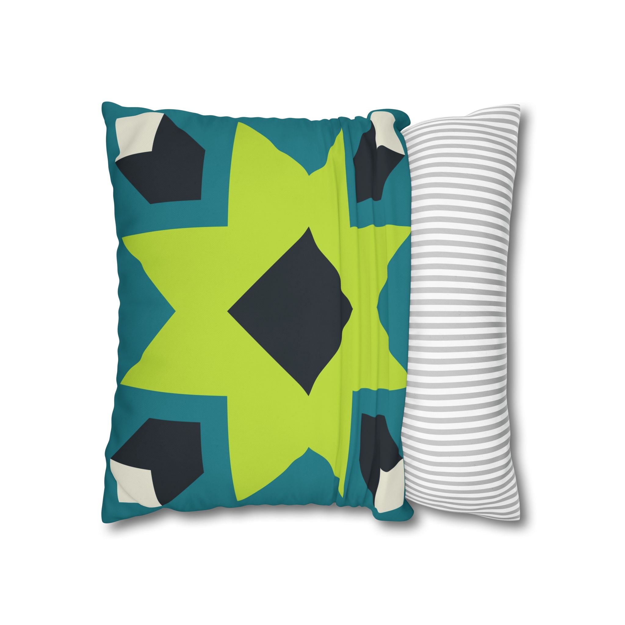 Geometric Teal Star Pillowcase