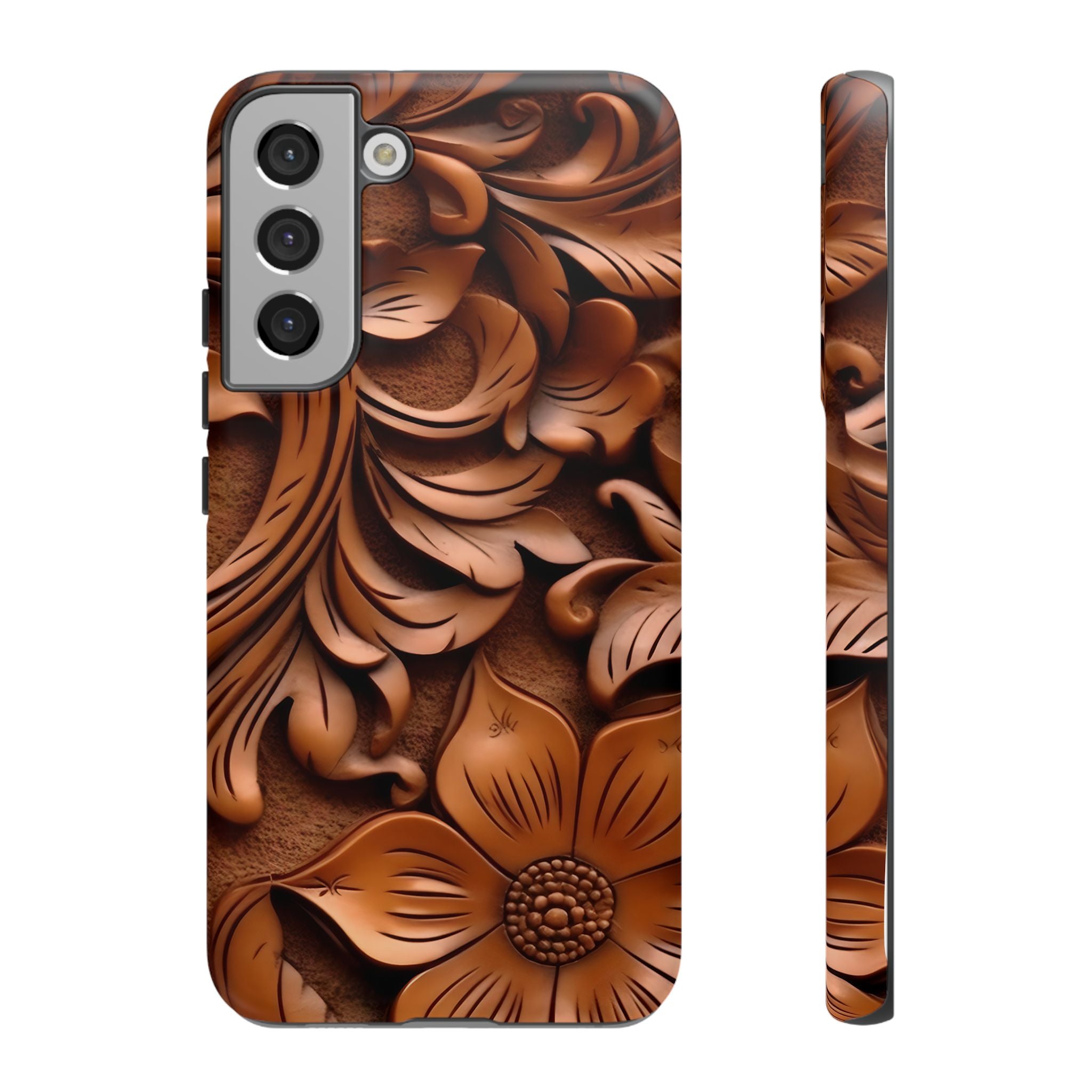 Baroque Floral Wood Samsung Case