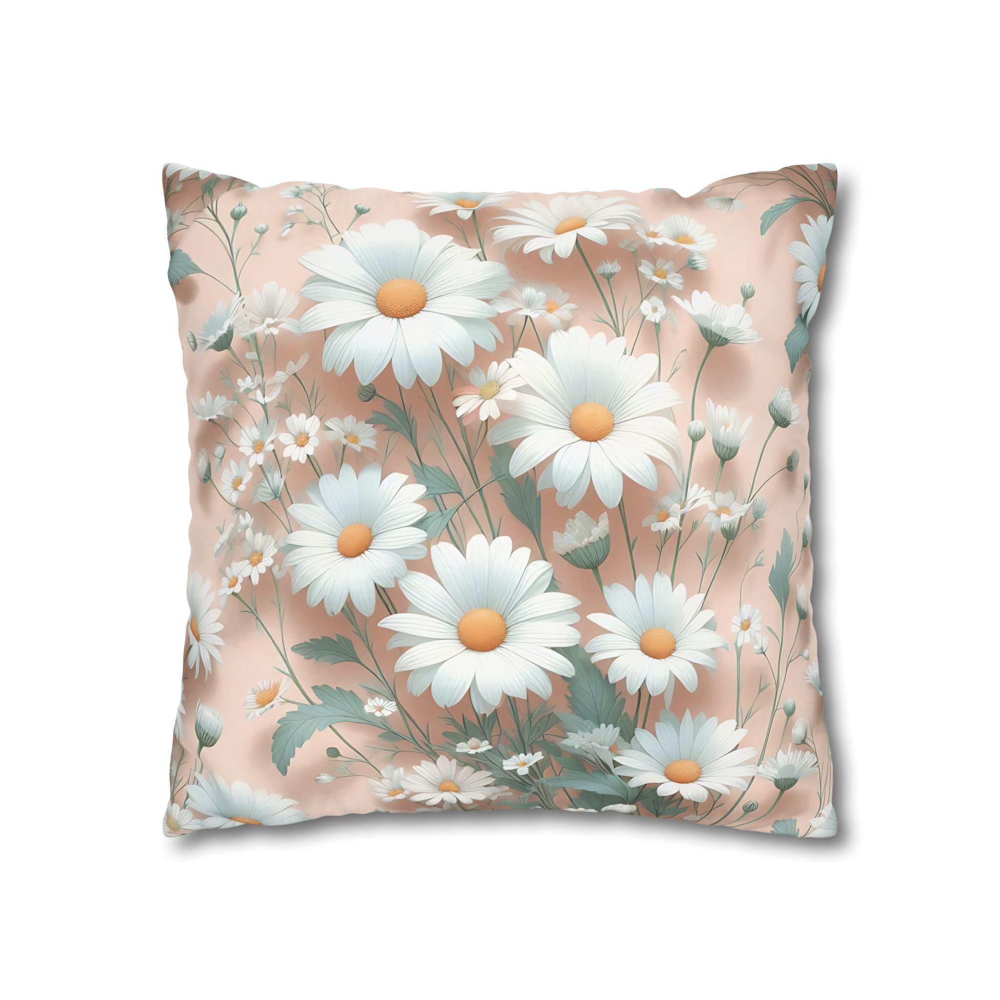 Peach Daisy Pillowcase - Floral Bedding