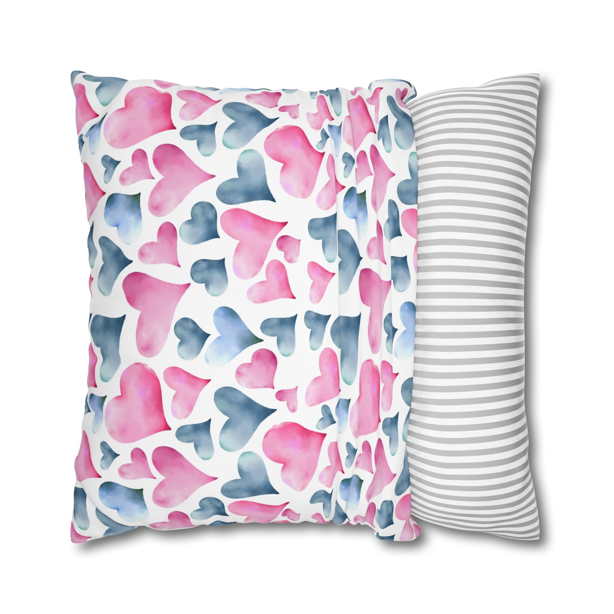 Watercolor Heart Pillowcase - Soft & Romantic