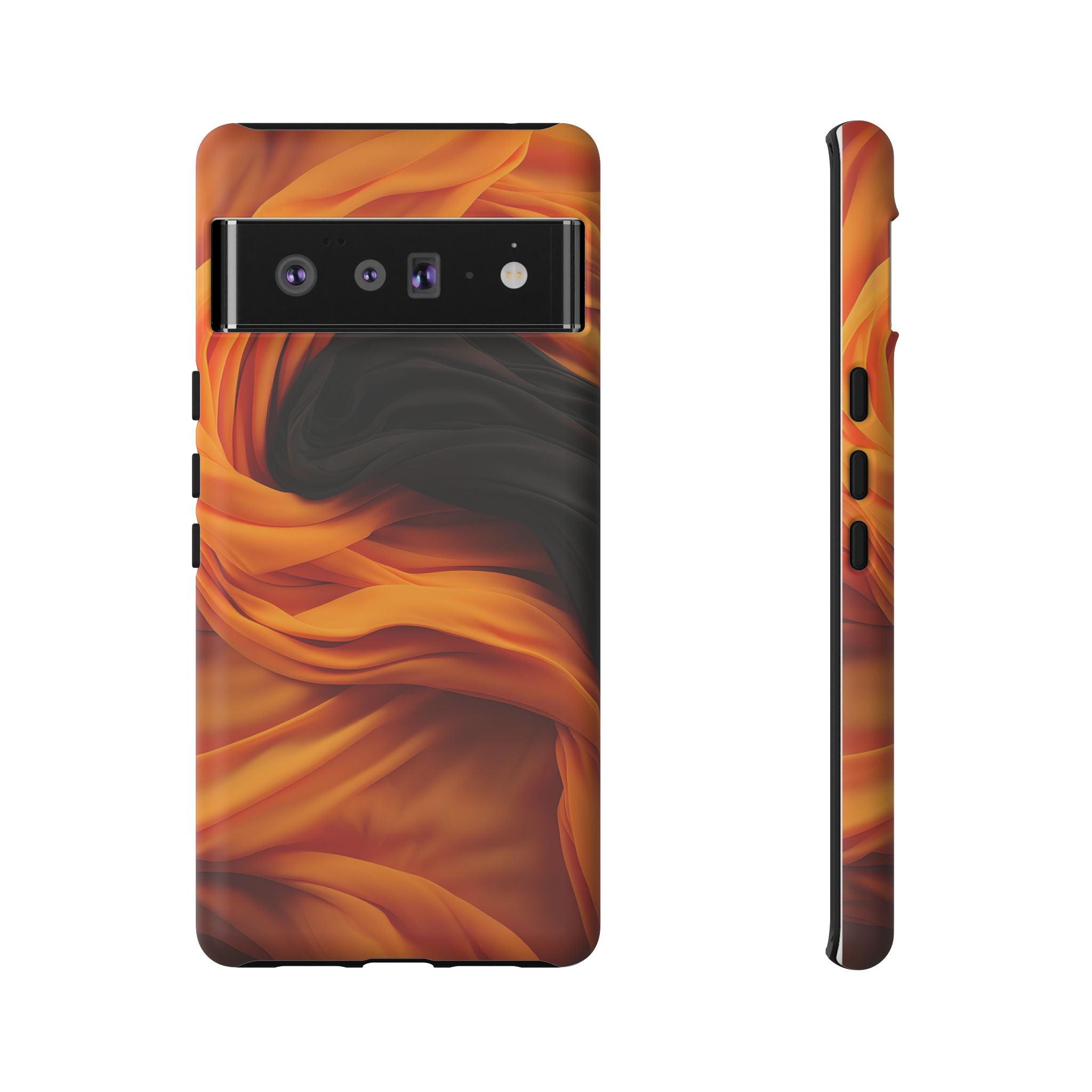 Abstract Orange & Gray Google Pixel Case (All Models)