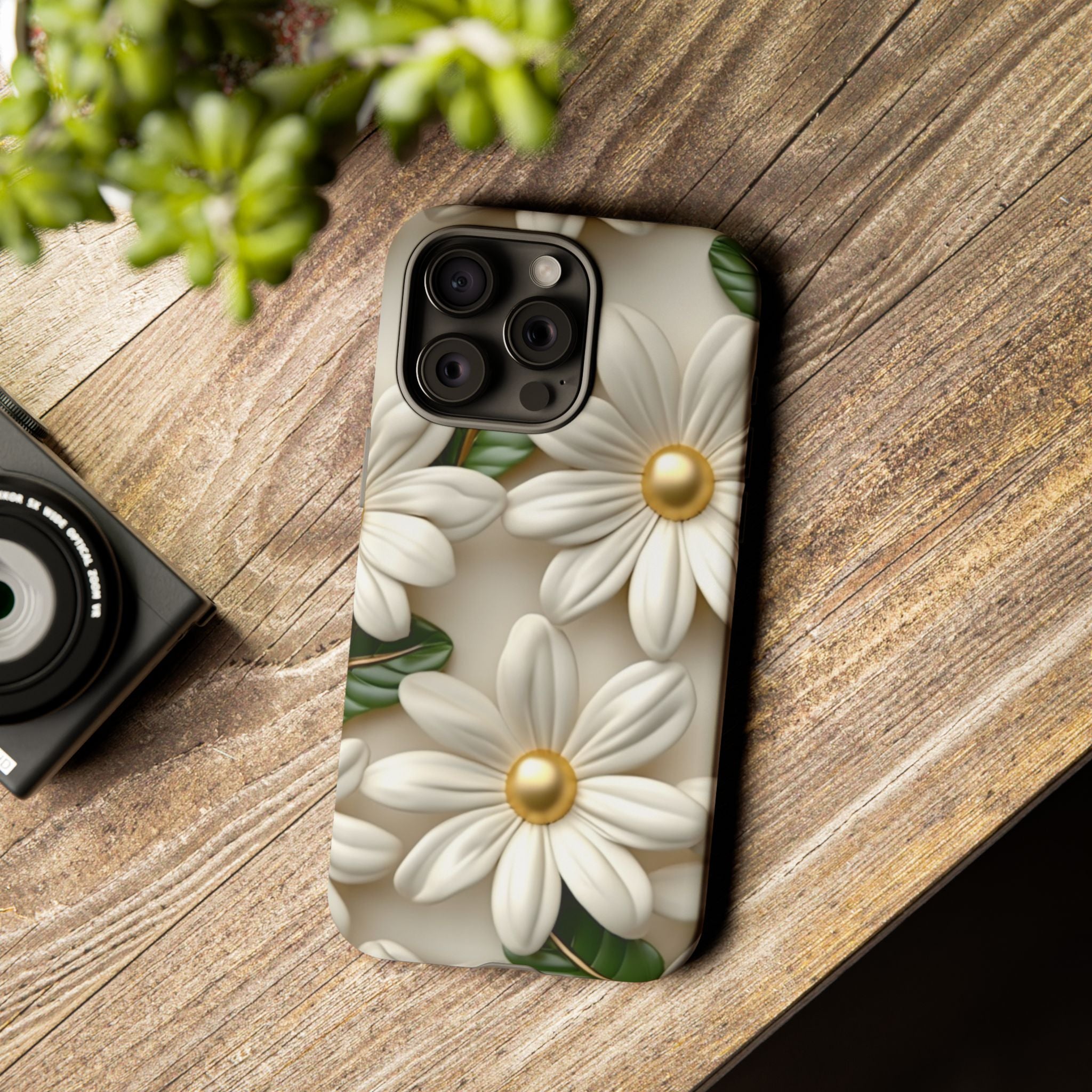 Sculpted Daisy iPhone Case - Hexagon Stone