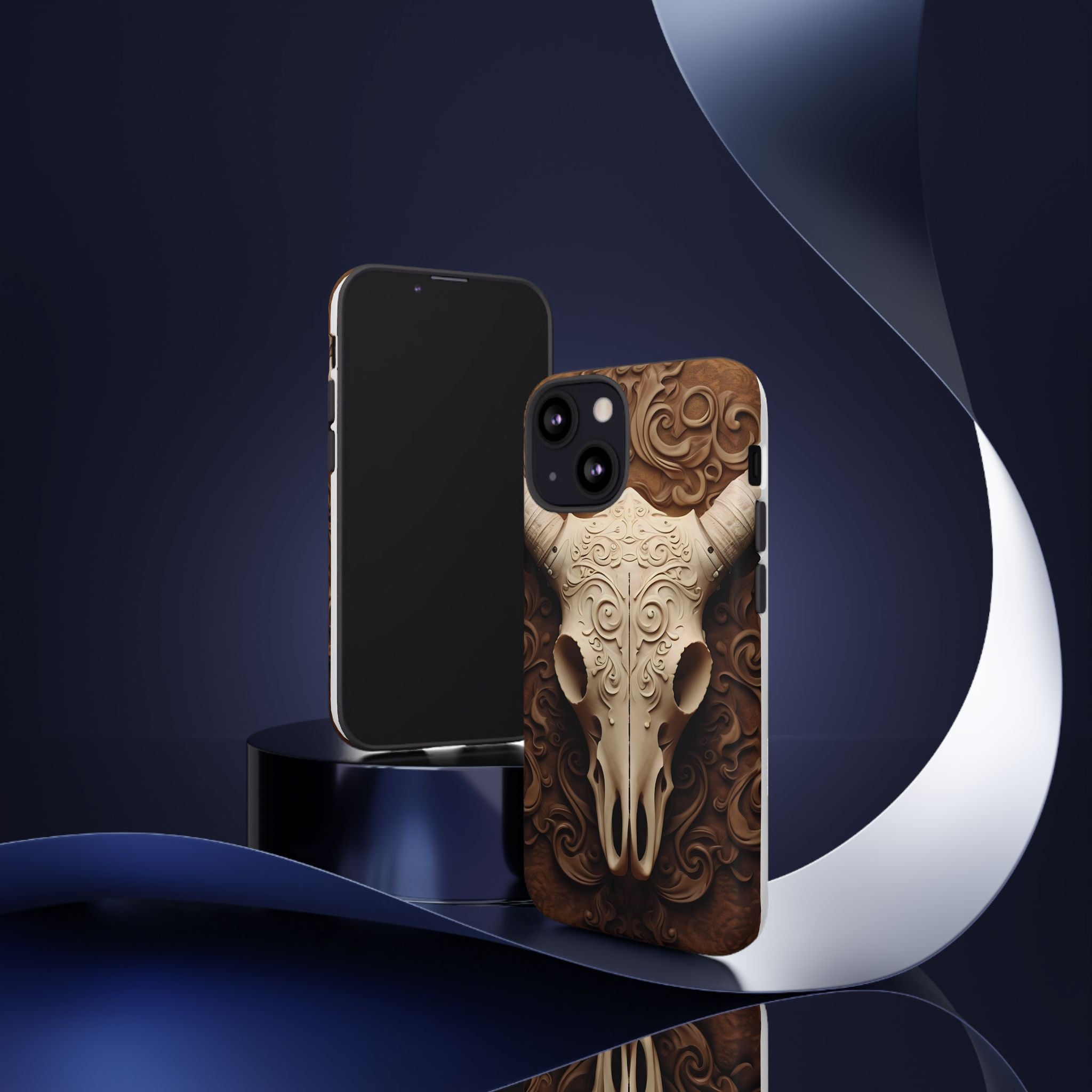 Baroque Ram Skull Hexagon Stone iPhone Case