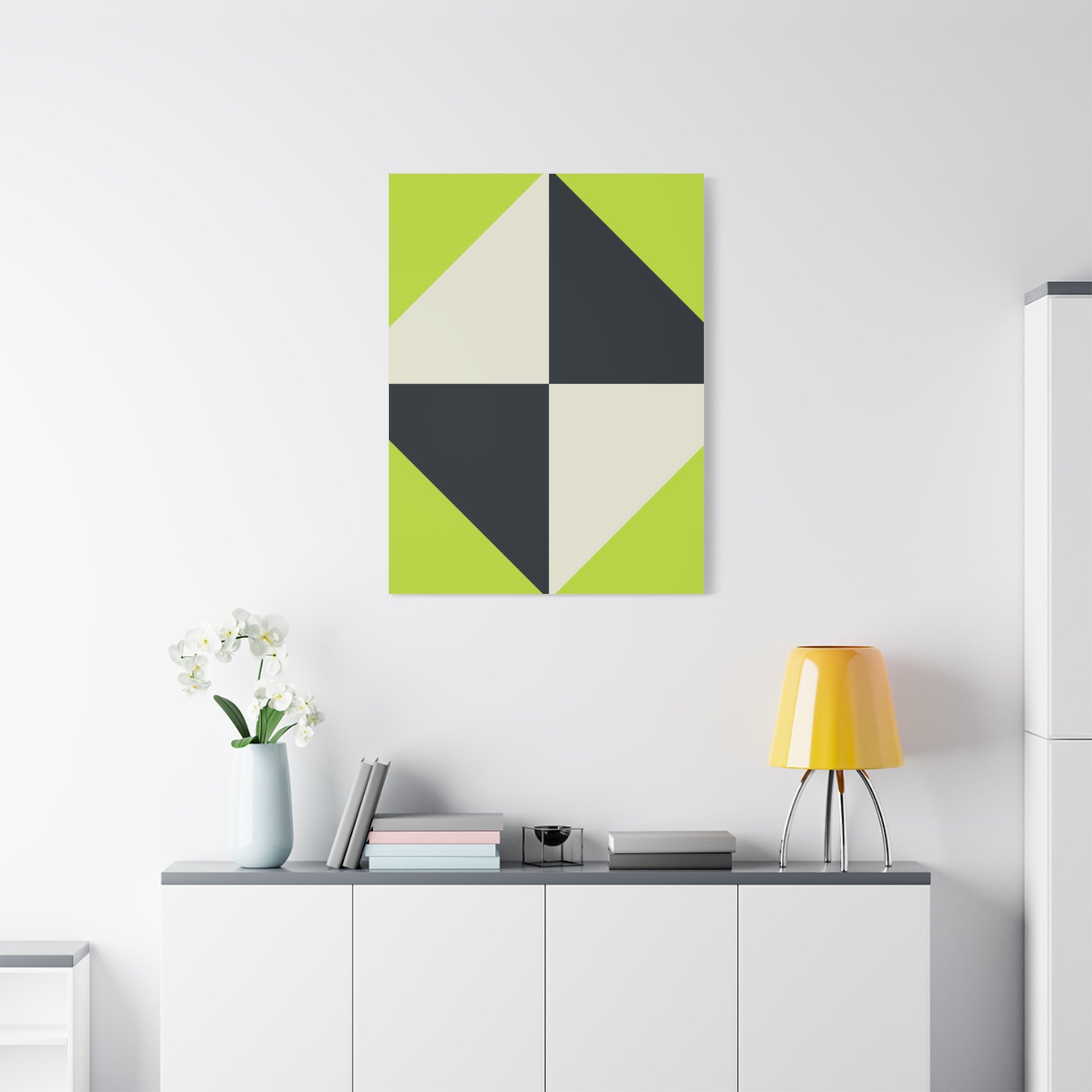 Geometric Teal & Beige Canvas Art