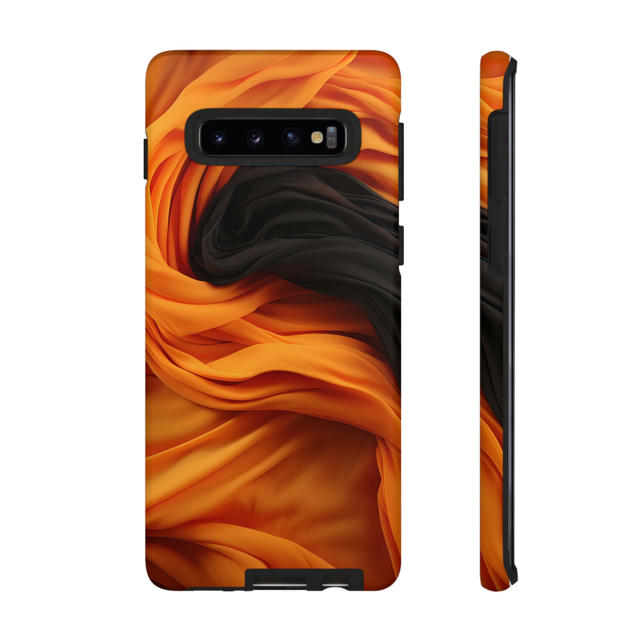 Abstract Orange & Gray Drape Samsung Case