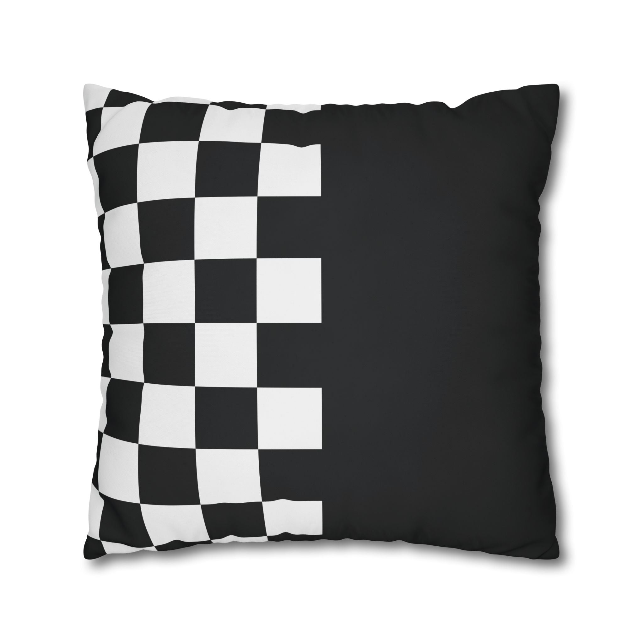 Abstract Checkered Pillowcase - Black & White