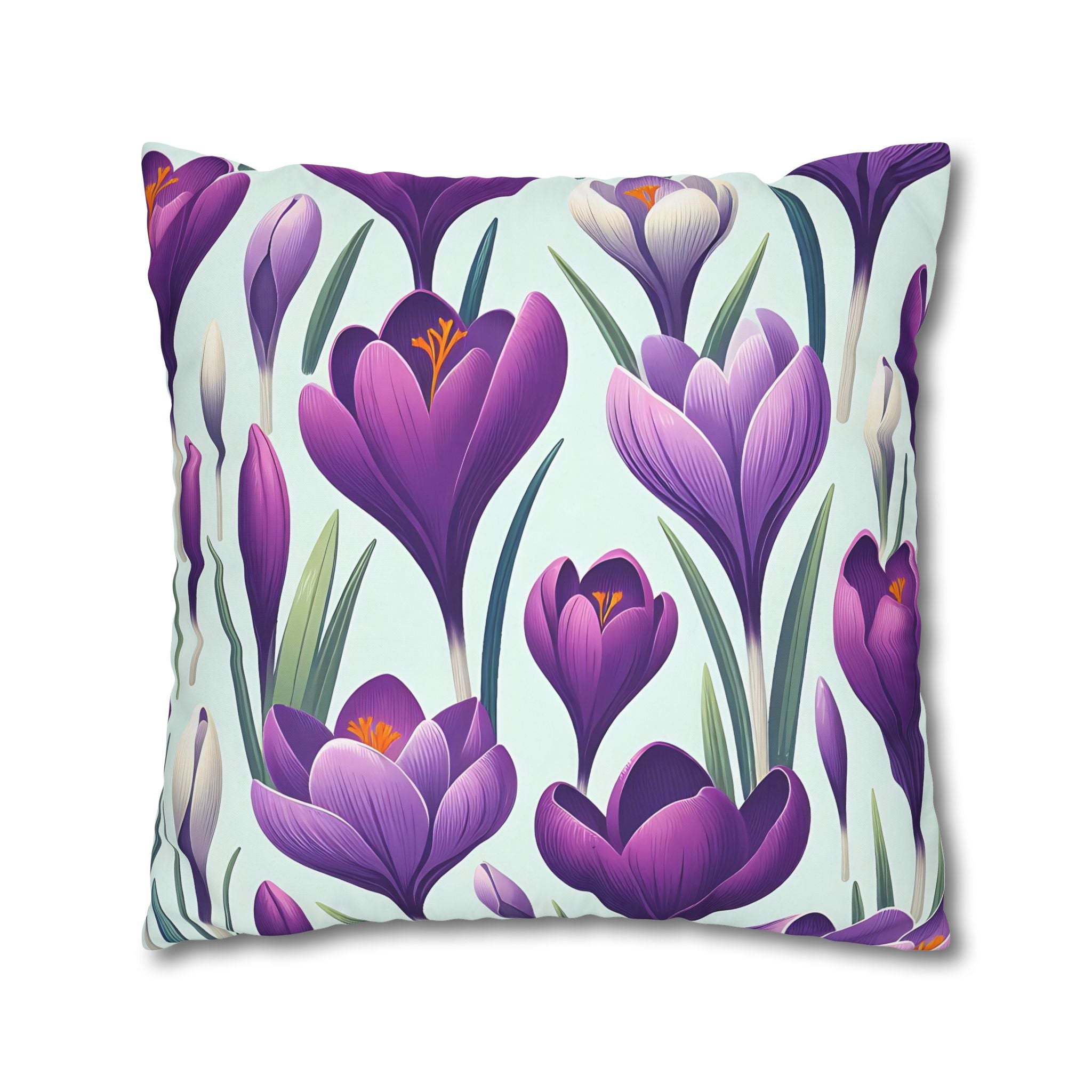 Purple Crocus Flower Pillowcase