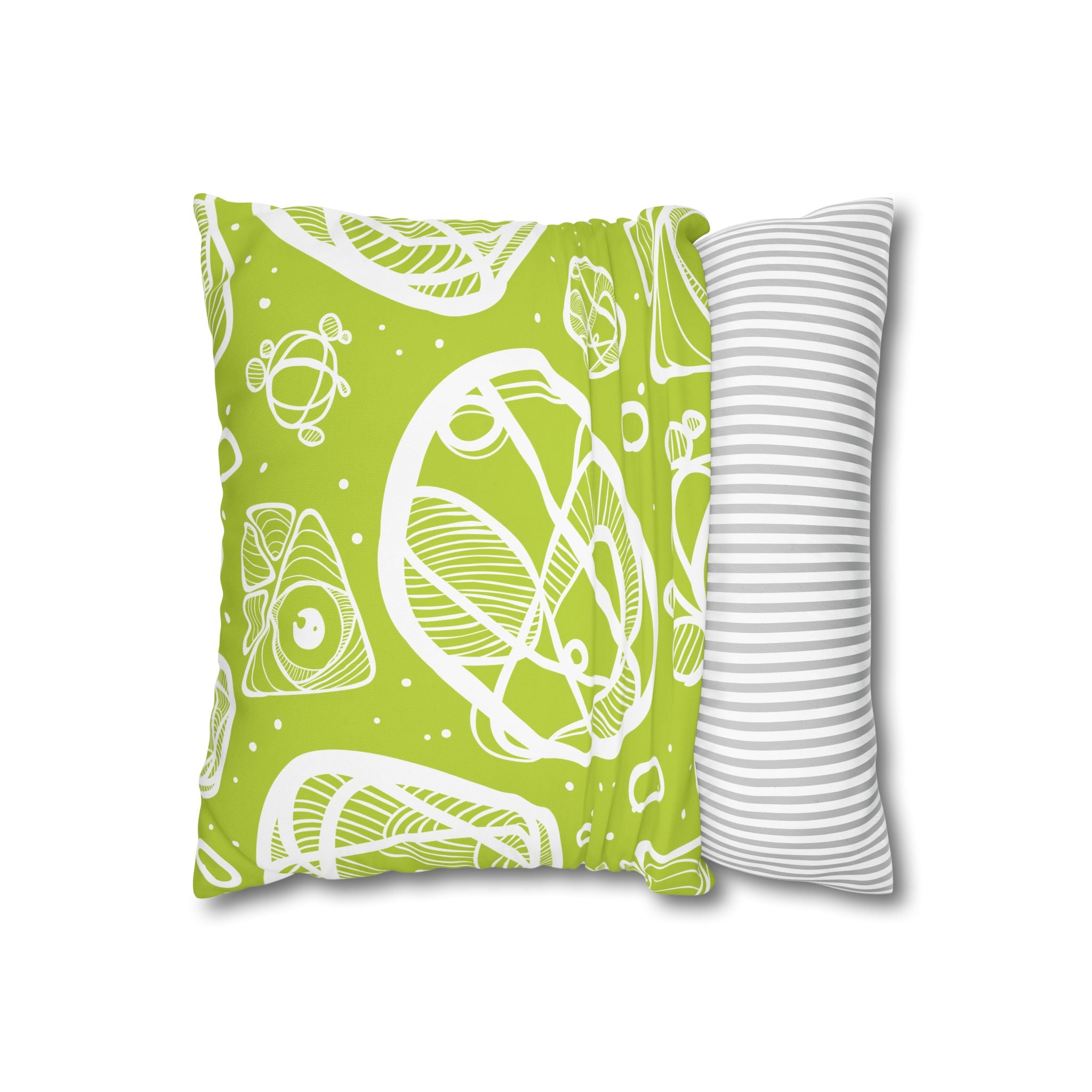 Lime Green Abstract Art Pillowcase