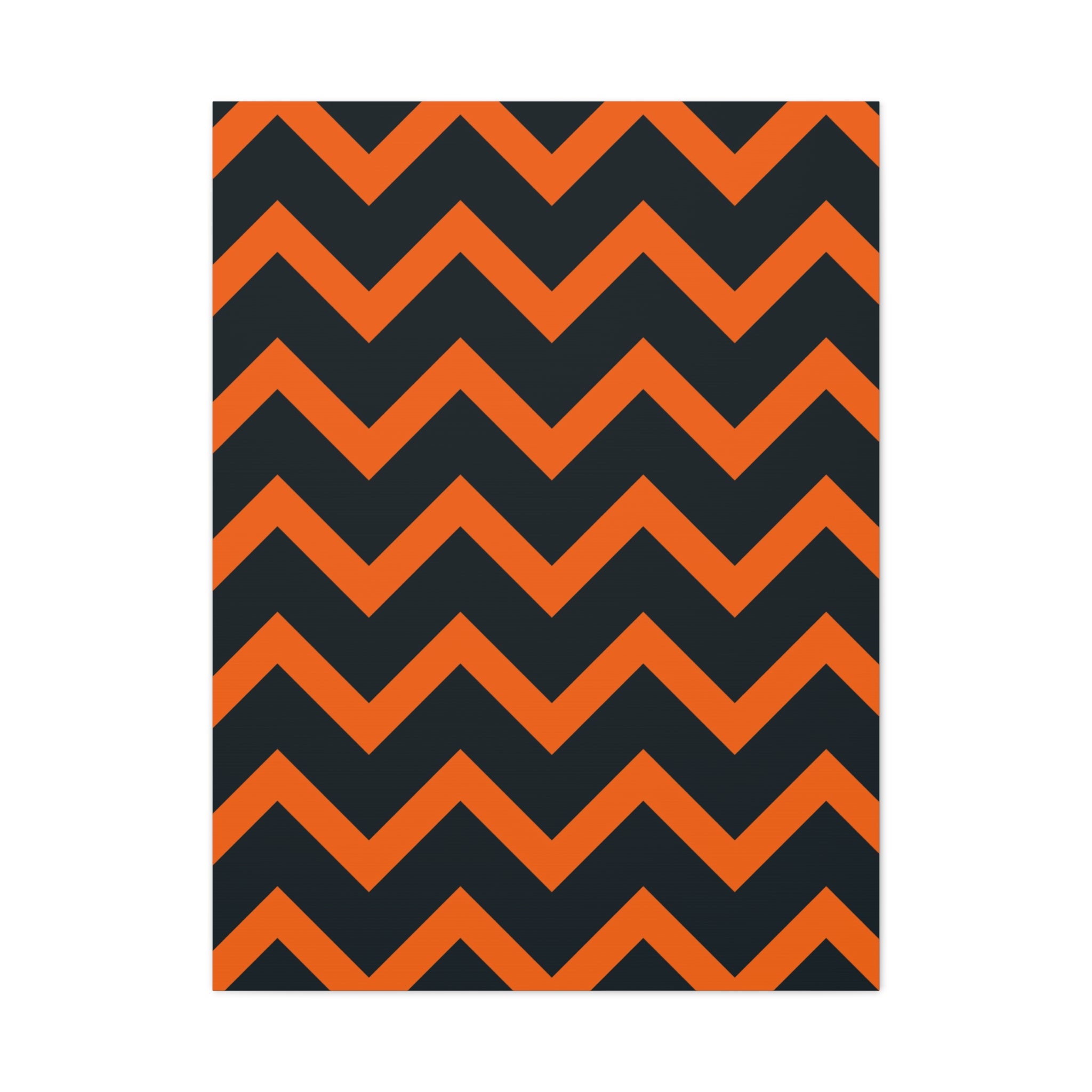 Orange & Navy Chevron Matte Canvas Art