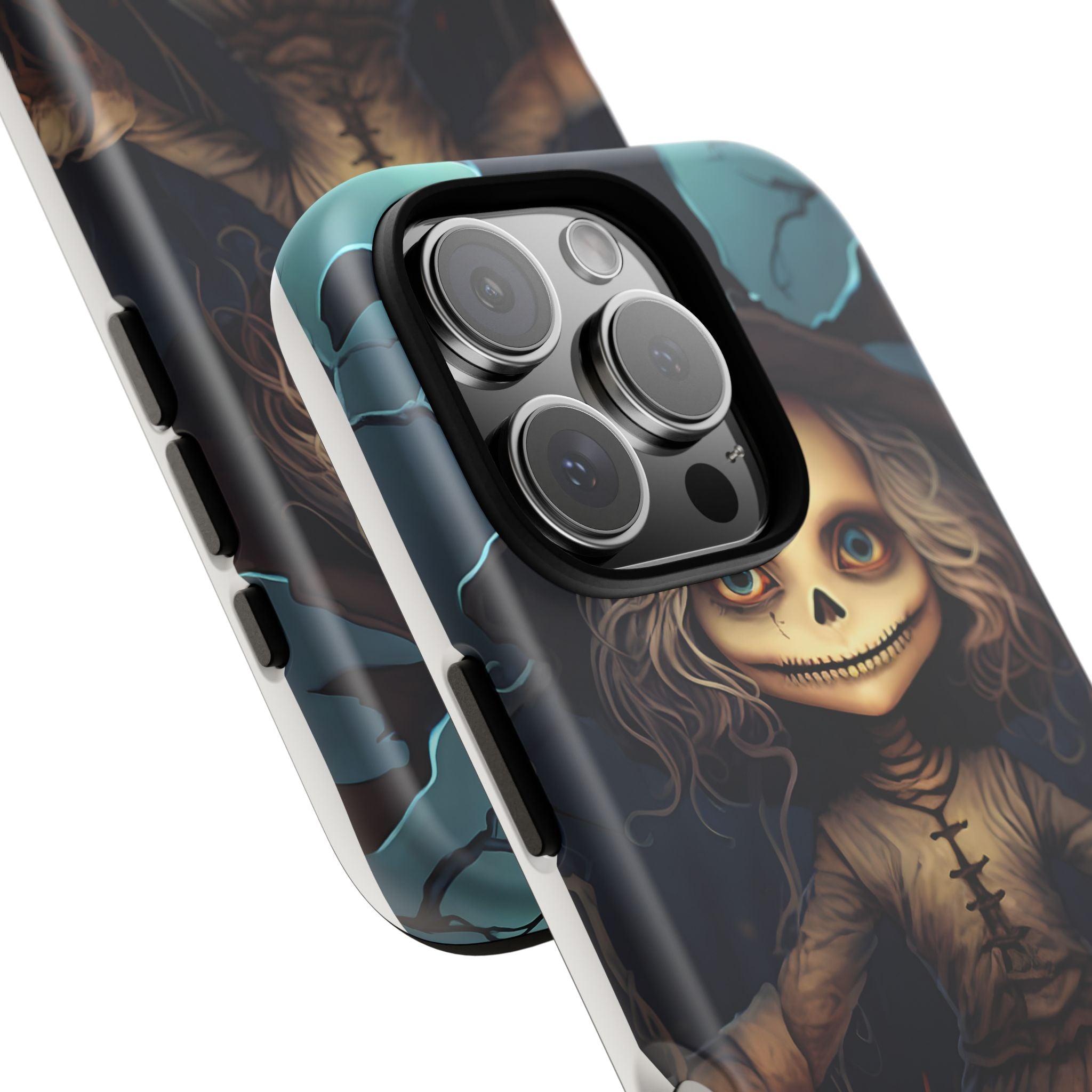 Spooky Skull Girl Halloween iPhone Case - Hexagon Stone