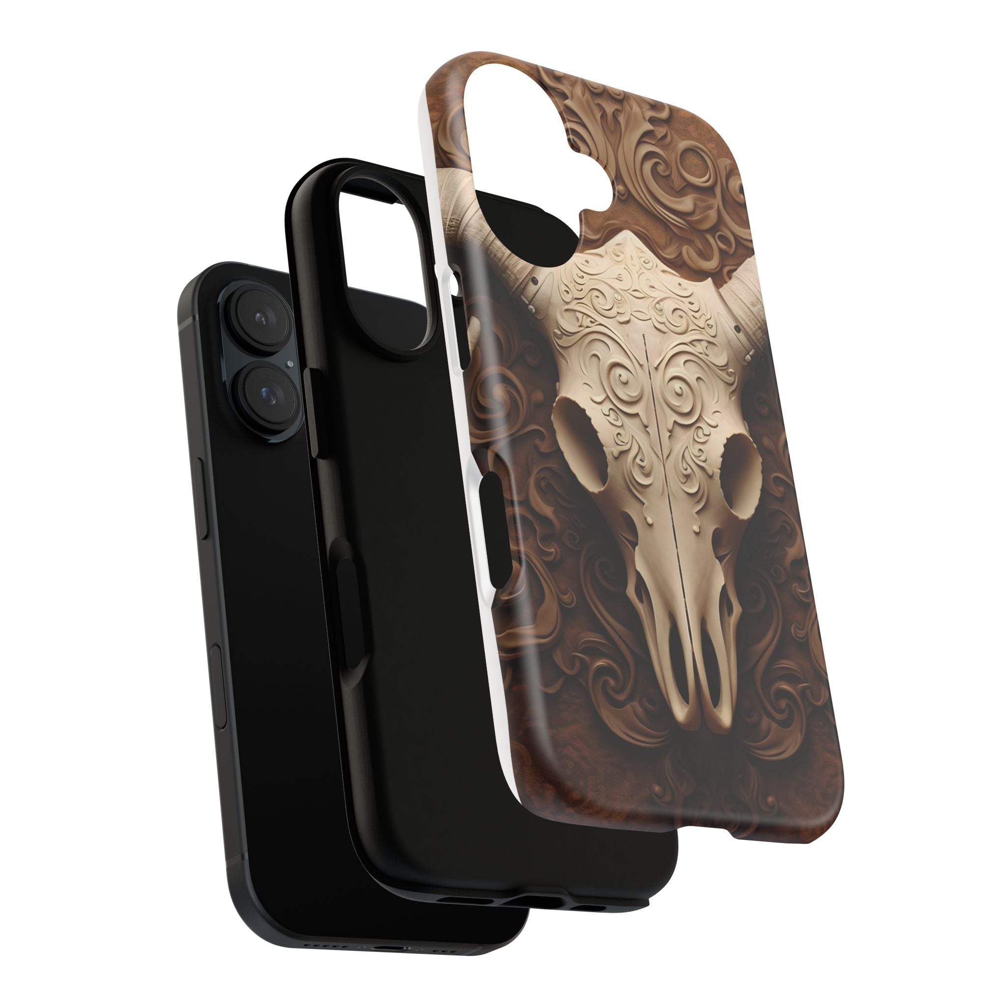 Baroque Ram Skull Hexagon Stone iPhone Case