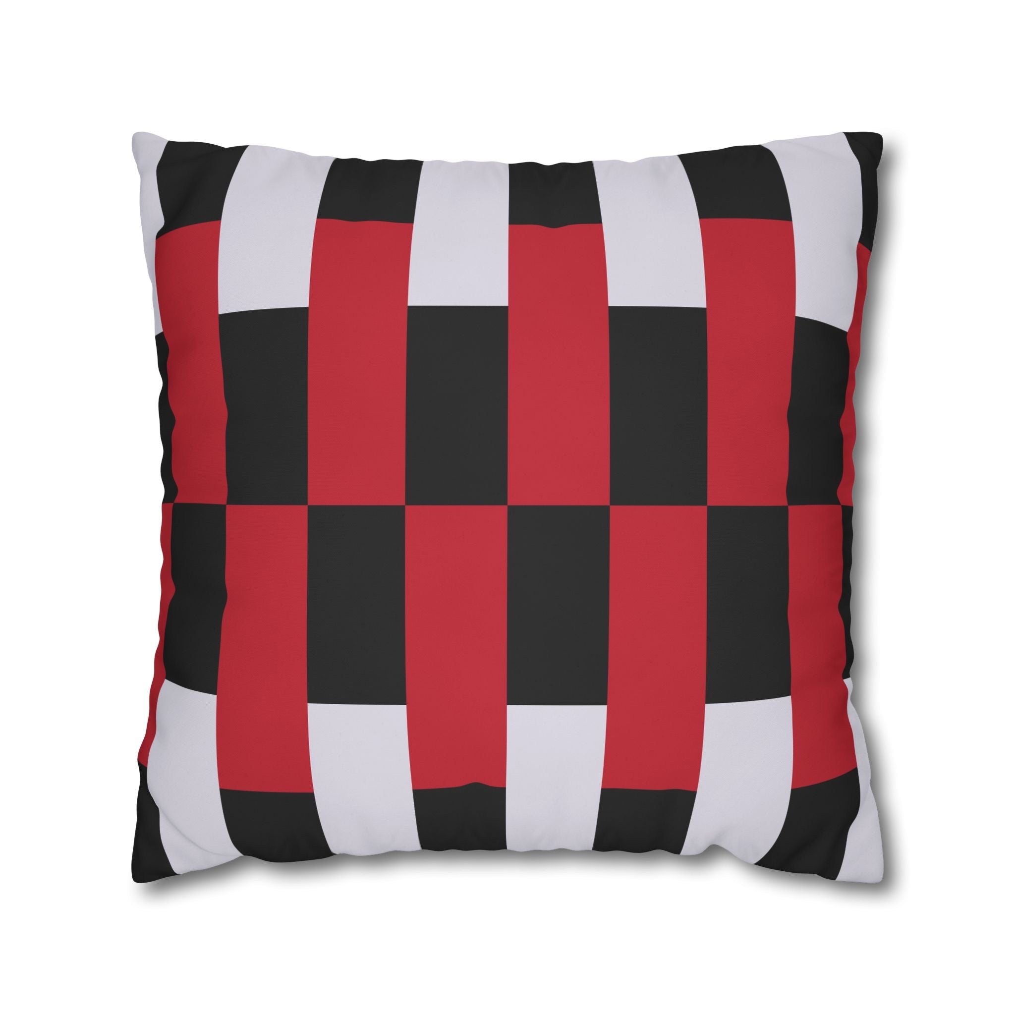 Geometric Stripe Pillowcase - Crimson & Gray