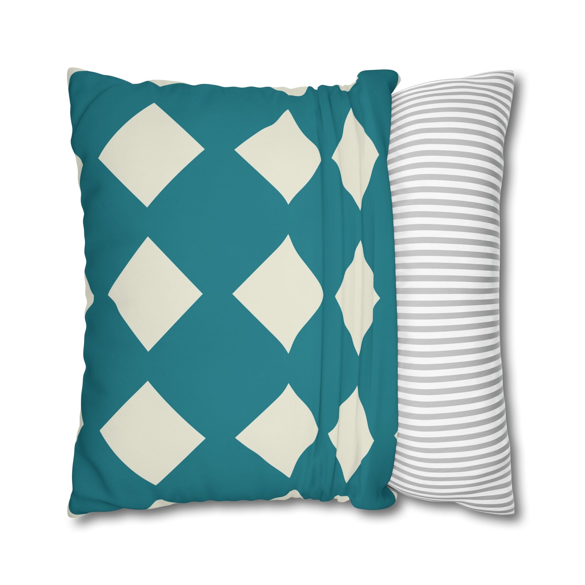 Geometric Teal & Beige Pillowcase