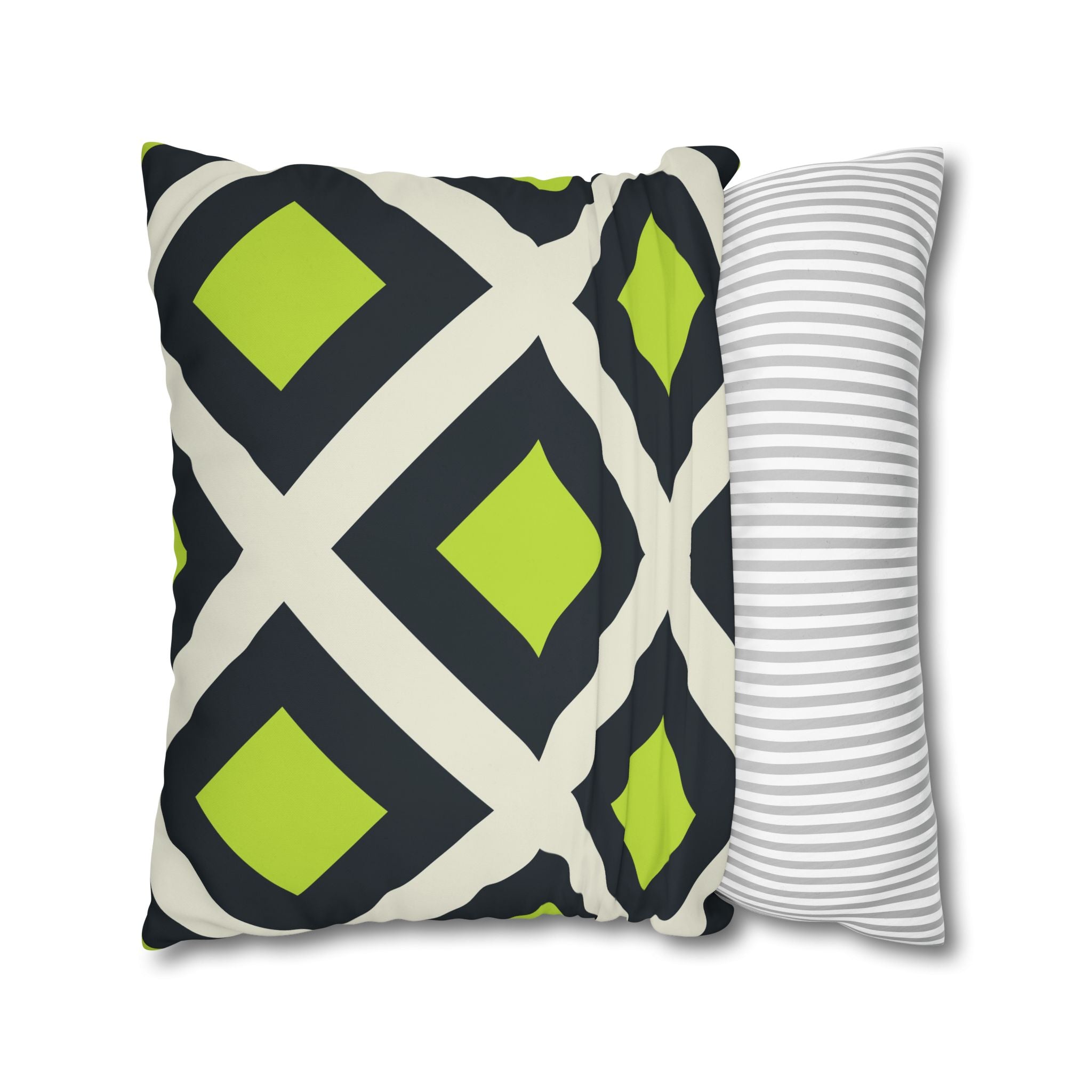 Geometric Teal & Lime Green Pillowcase