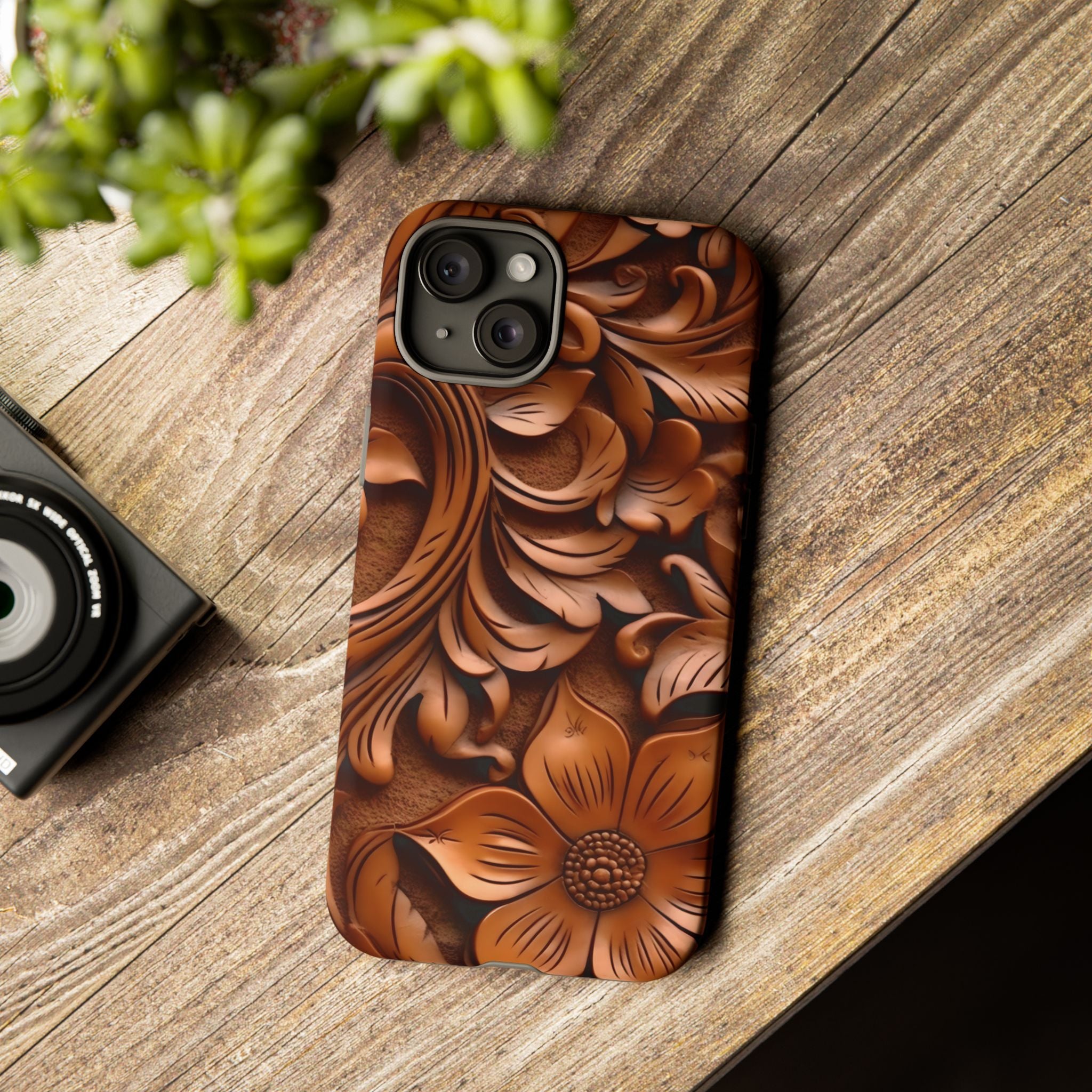 Baroque Floral Hexagon Stone iPhone Case