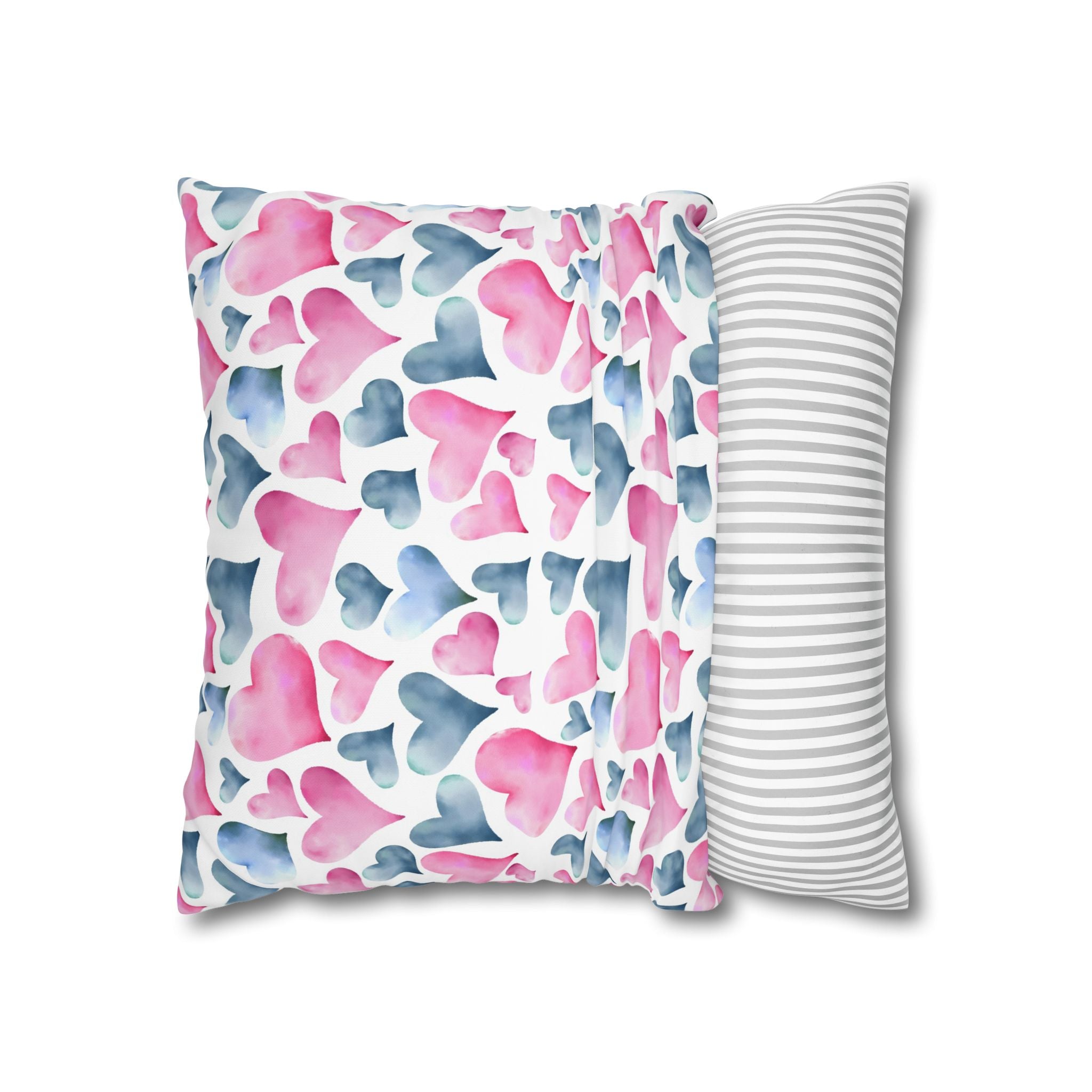 Watercolor Heart Pillowcase - Soft & Romantic