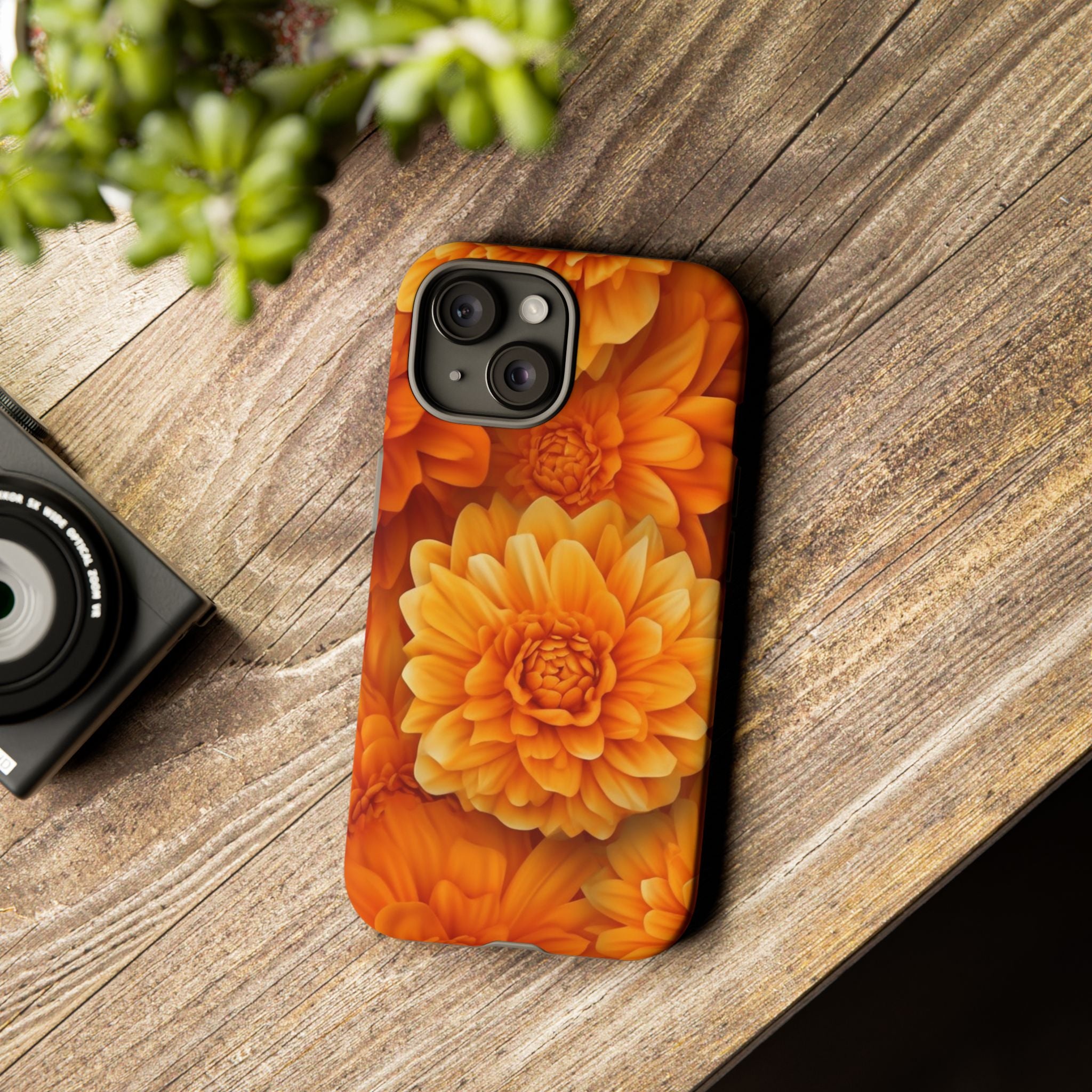 Fiery Dahlia Hexagon iPhone Case