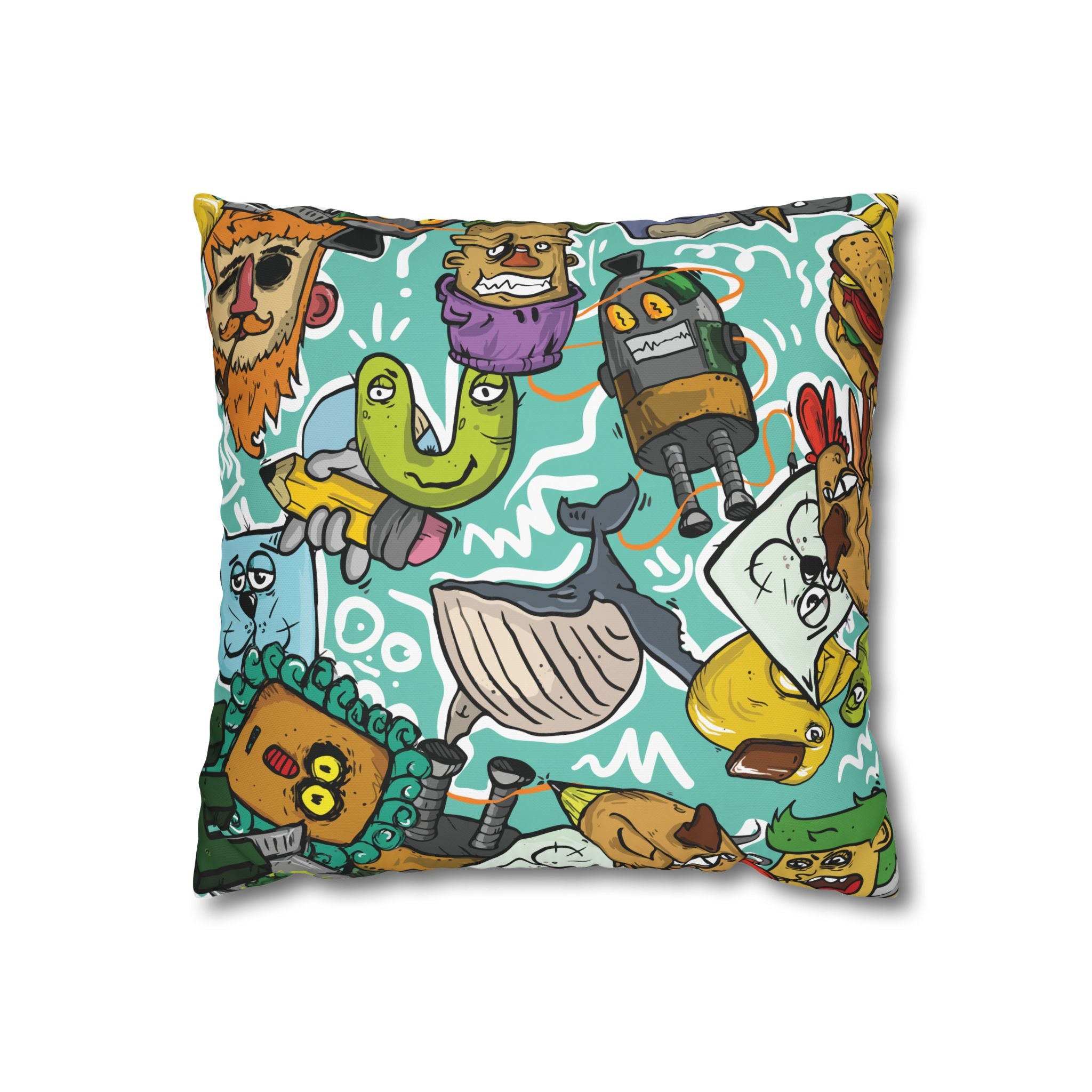 Whimsical Chaos Cartoon Pillowcase